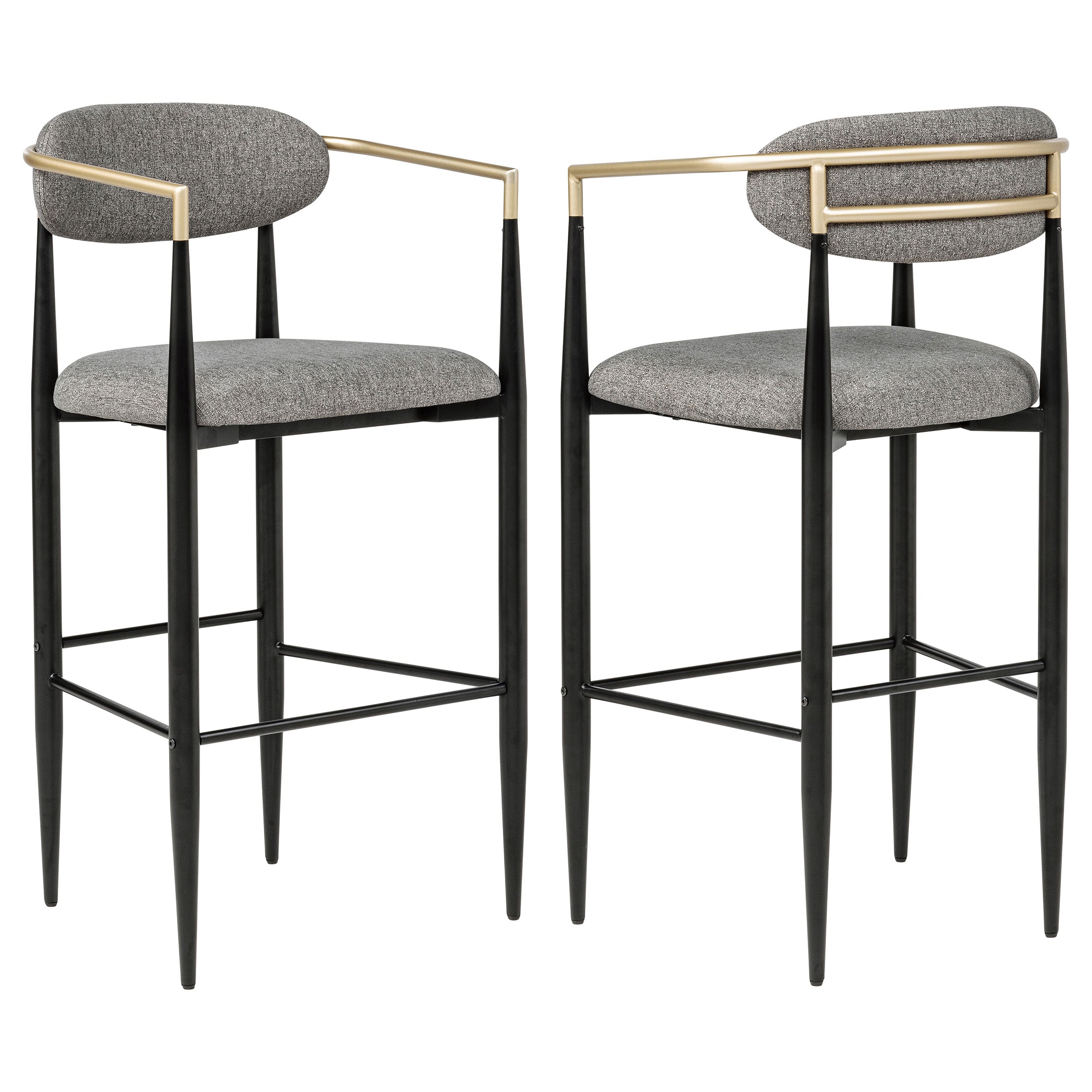 Tina Fabric Upholstered Bar Chair Dark Grey (Set of 2)