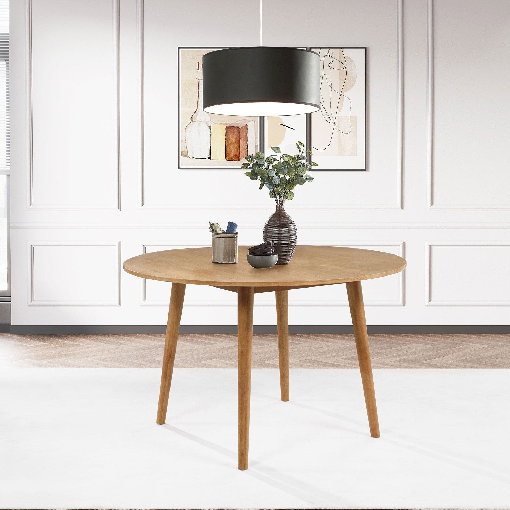 Andrews 48-inch Round Wood Dining Room Table Light Ash