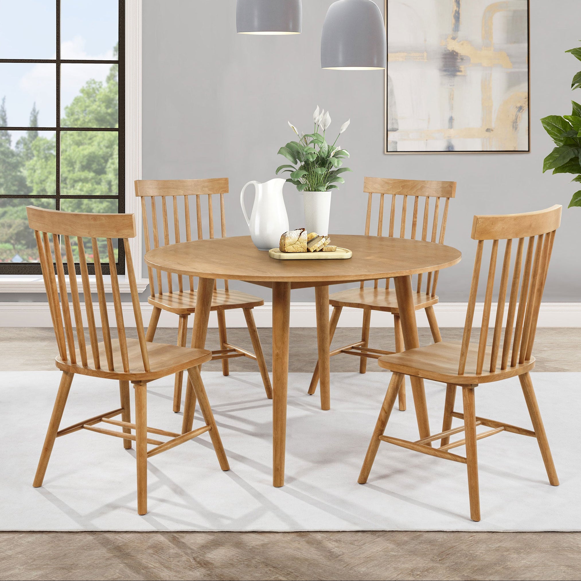 Andrews 48-inch Round Wood Dining Room Table Light Ash