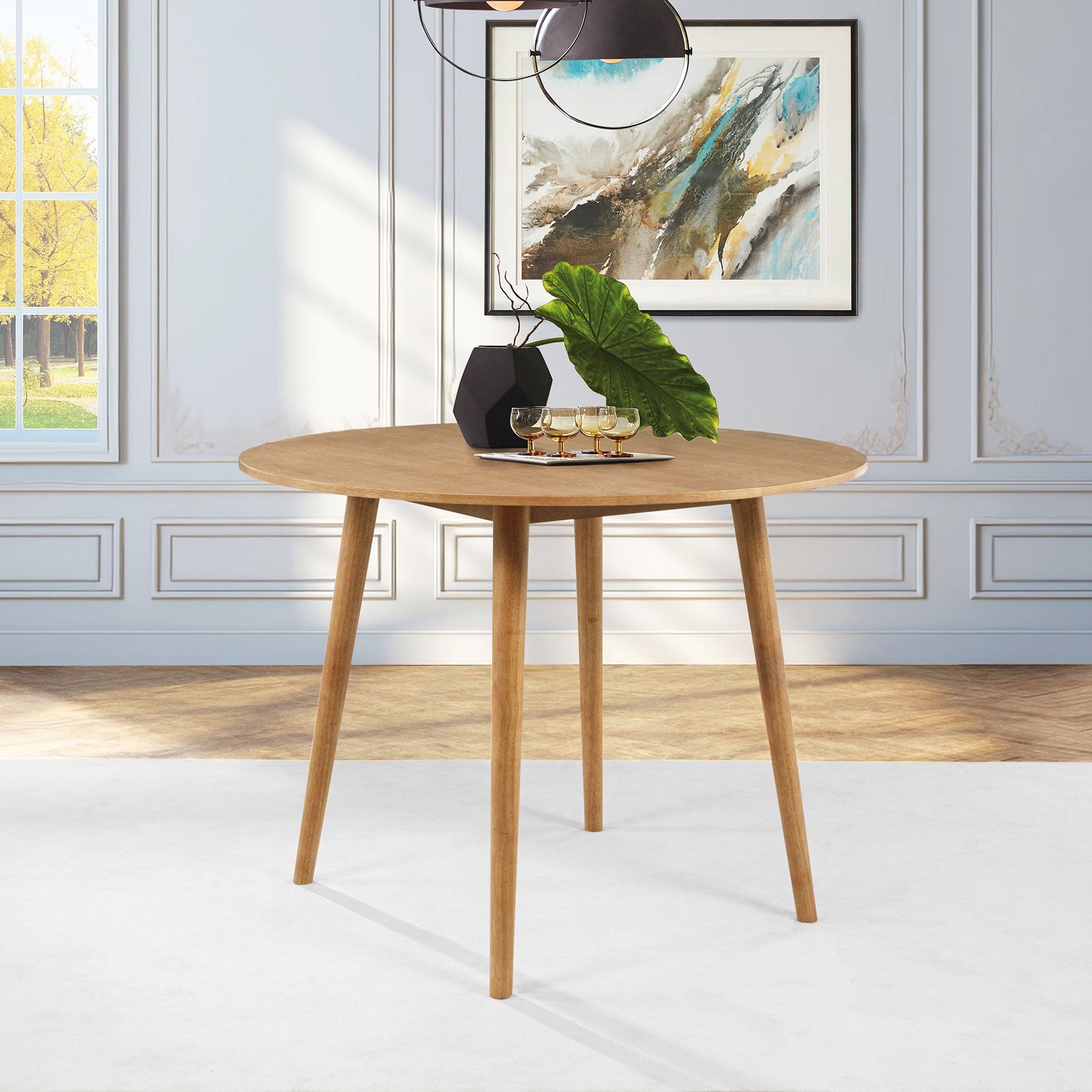 Andrews 48-inch Round Counter Height Dining Table Light Ash
