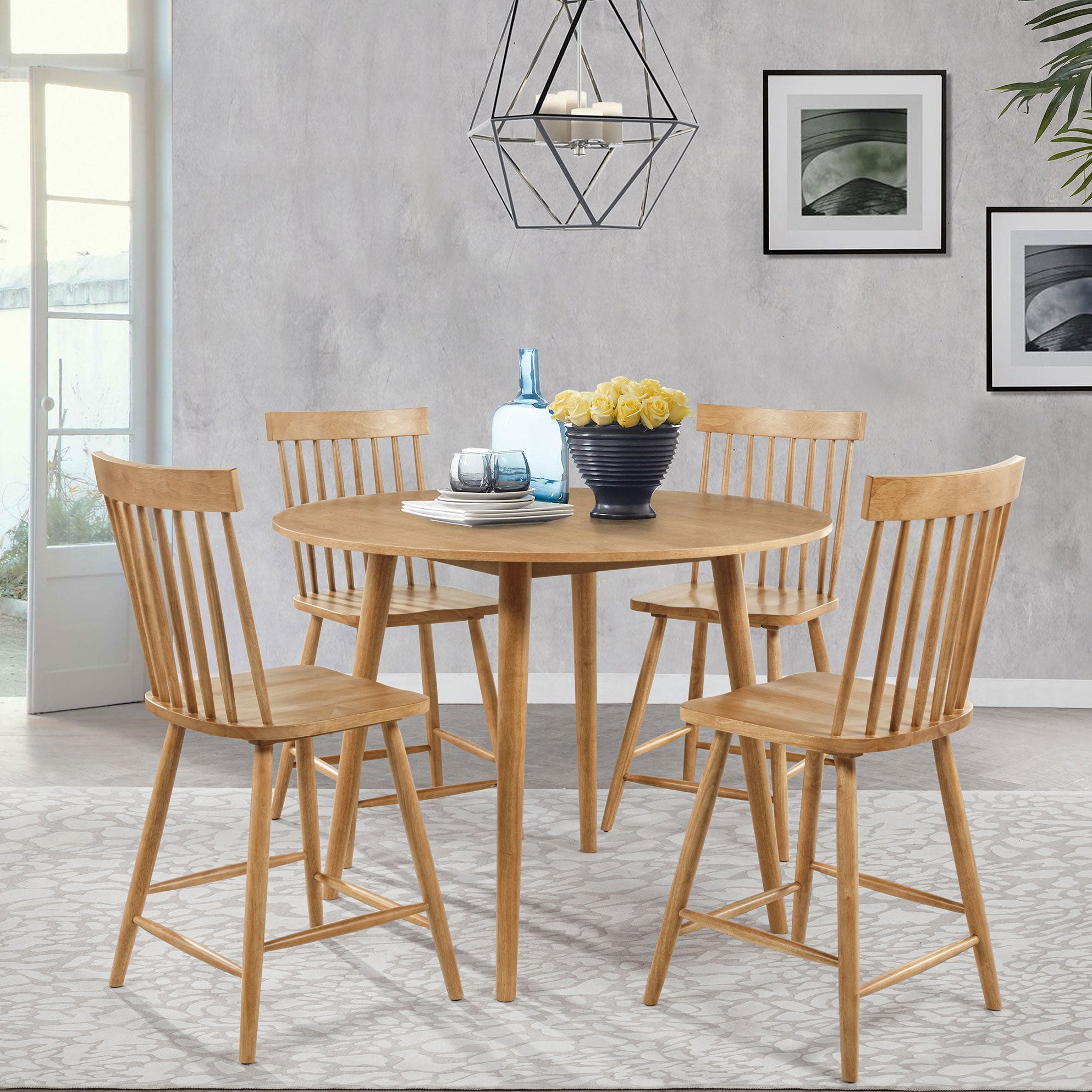 Andrews 48-inch Round Counter Height Dining Table Light Ash