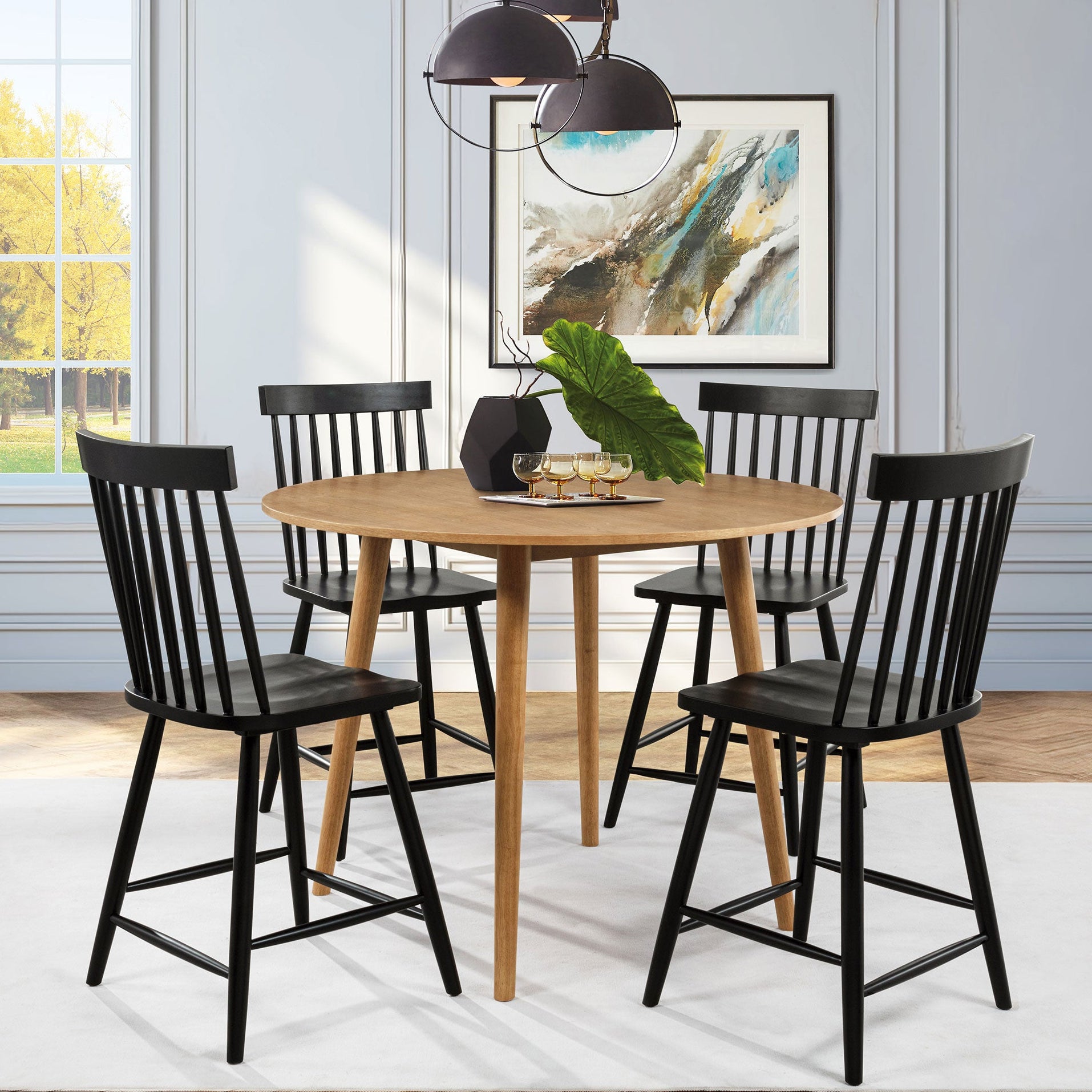Andrews 48-inch Round Counter Height Dining Table Light Ash