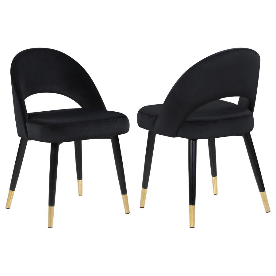 Lindsey Black Upholstered Dining Side Chair (Set of 2)