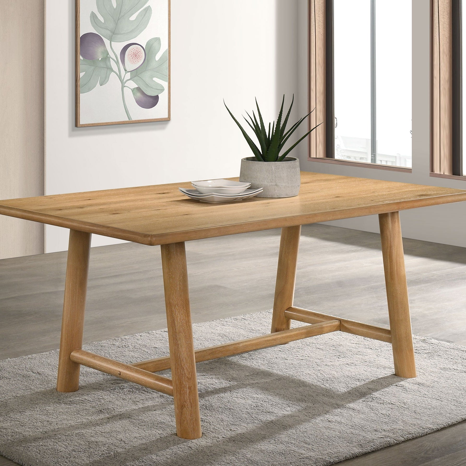 Duncan 71-inch Rectangular Wood Dining Room Table Washed Oak