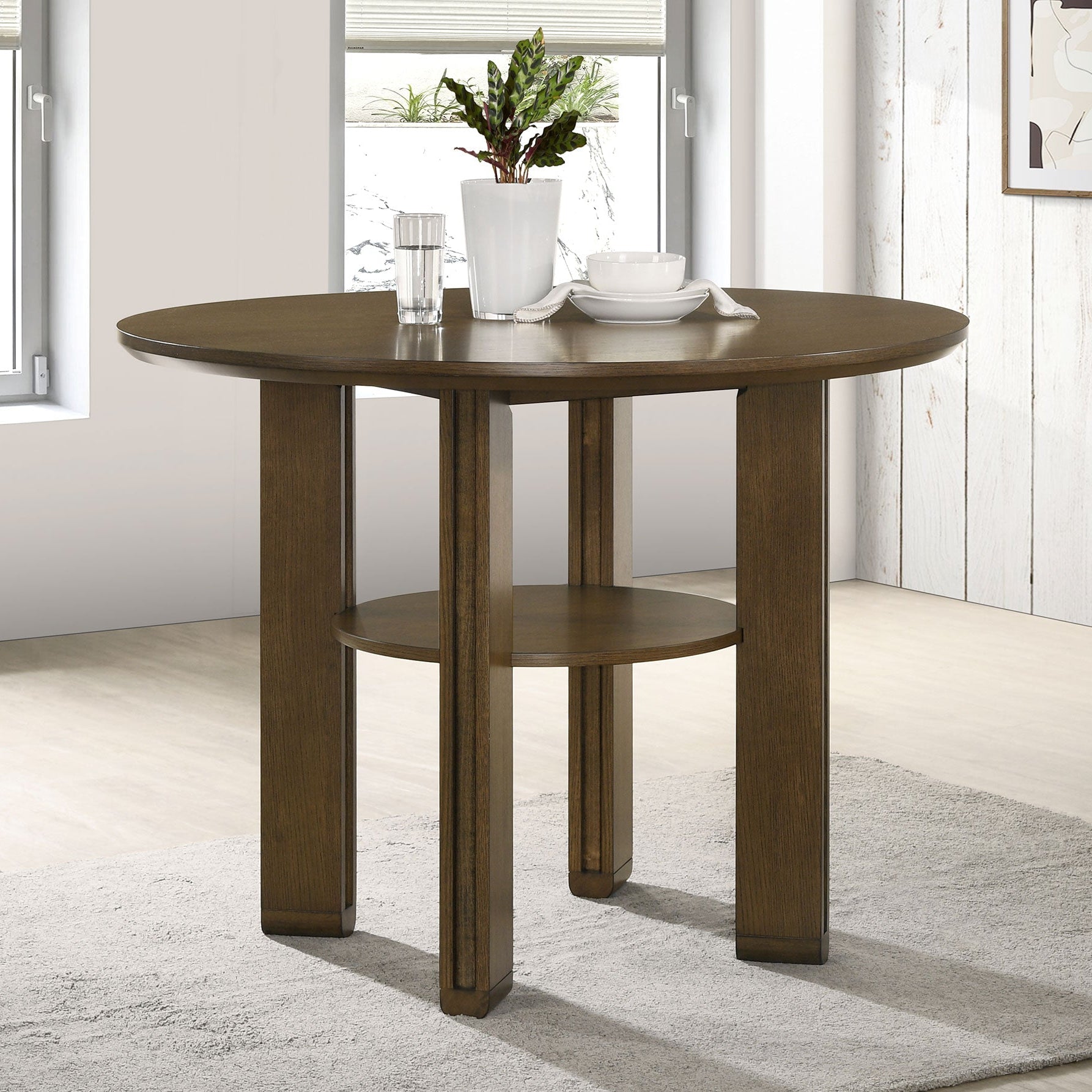 Ottowa 47-inch Round Counter Height Dining Table Brown