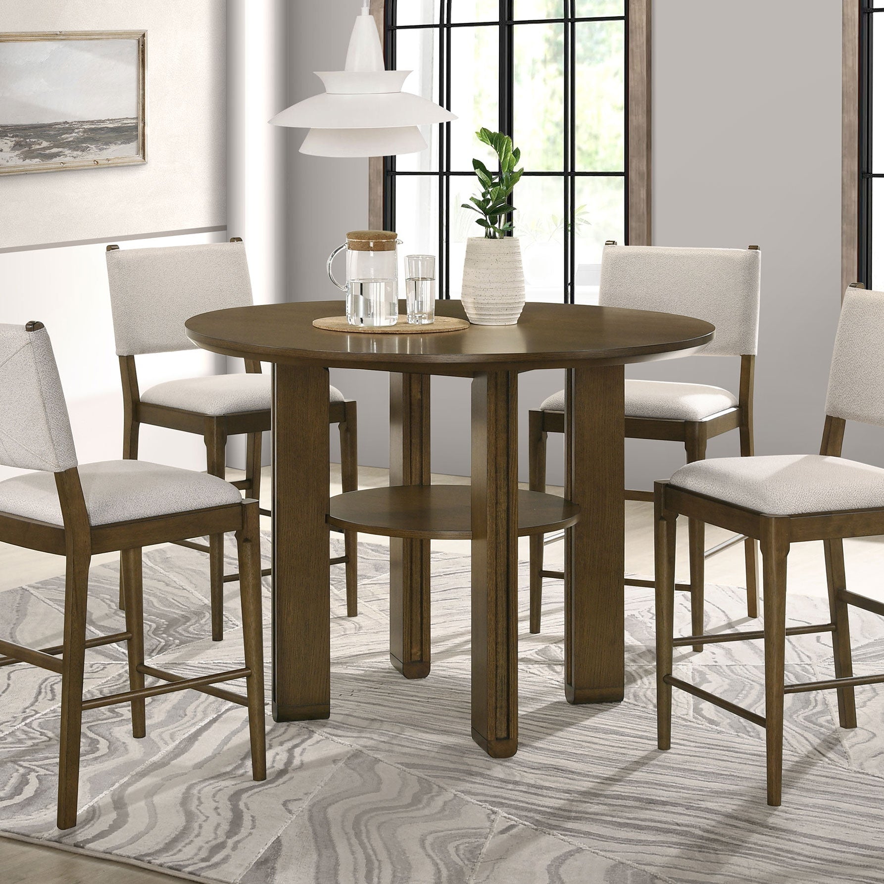 Ottowa 47-inch Round Counter Height Dining Table Brown