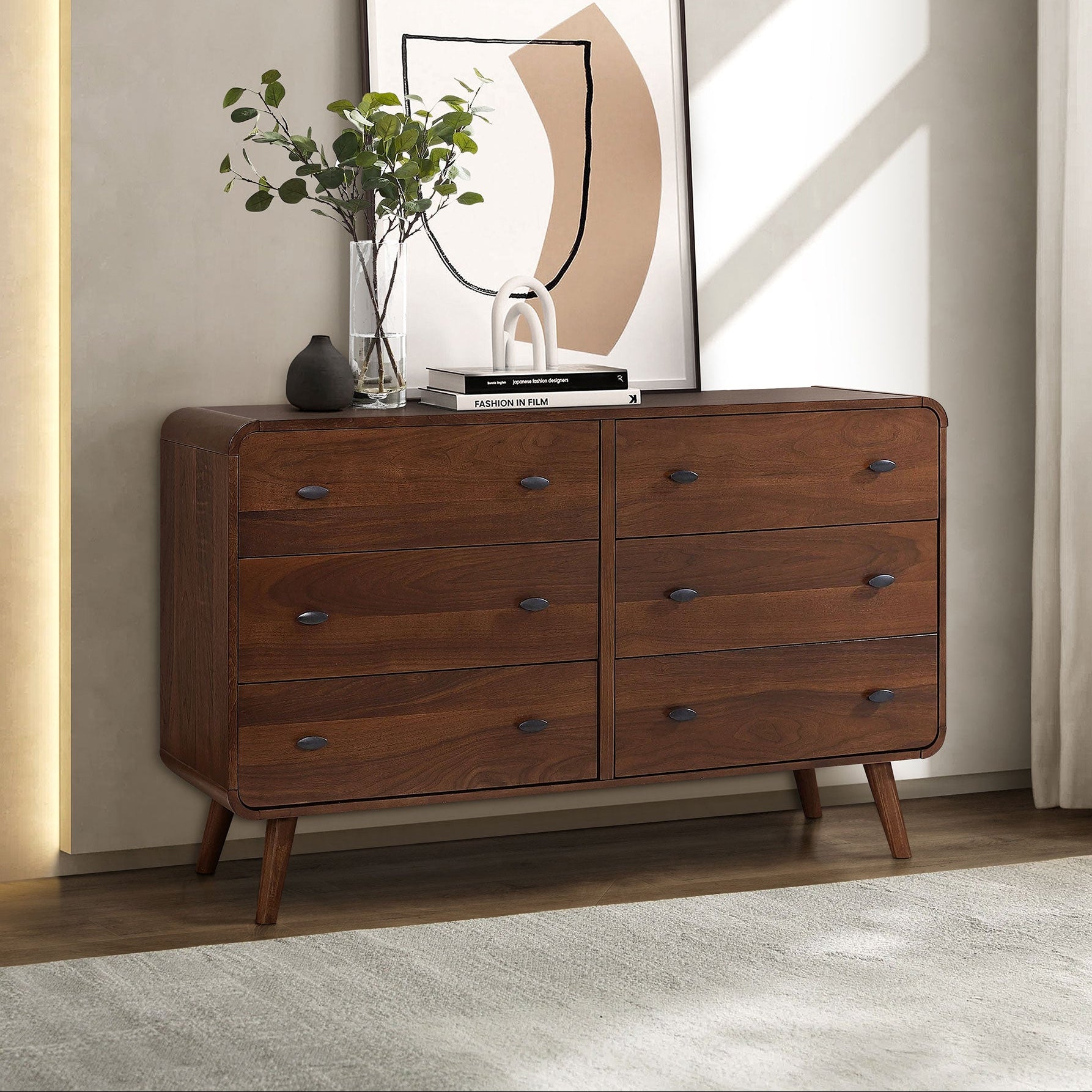 Robyn 6-drawer Bedroom Dresser Dark Walnut