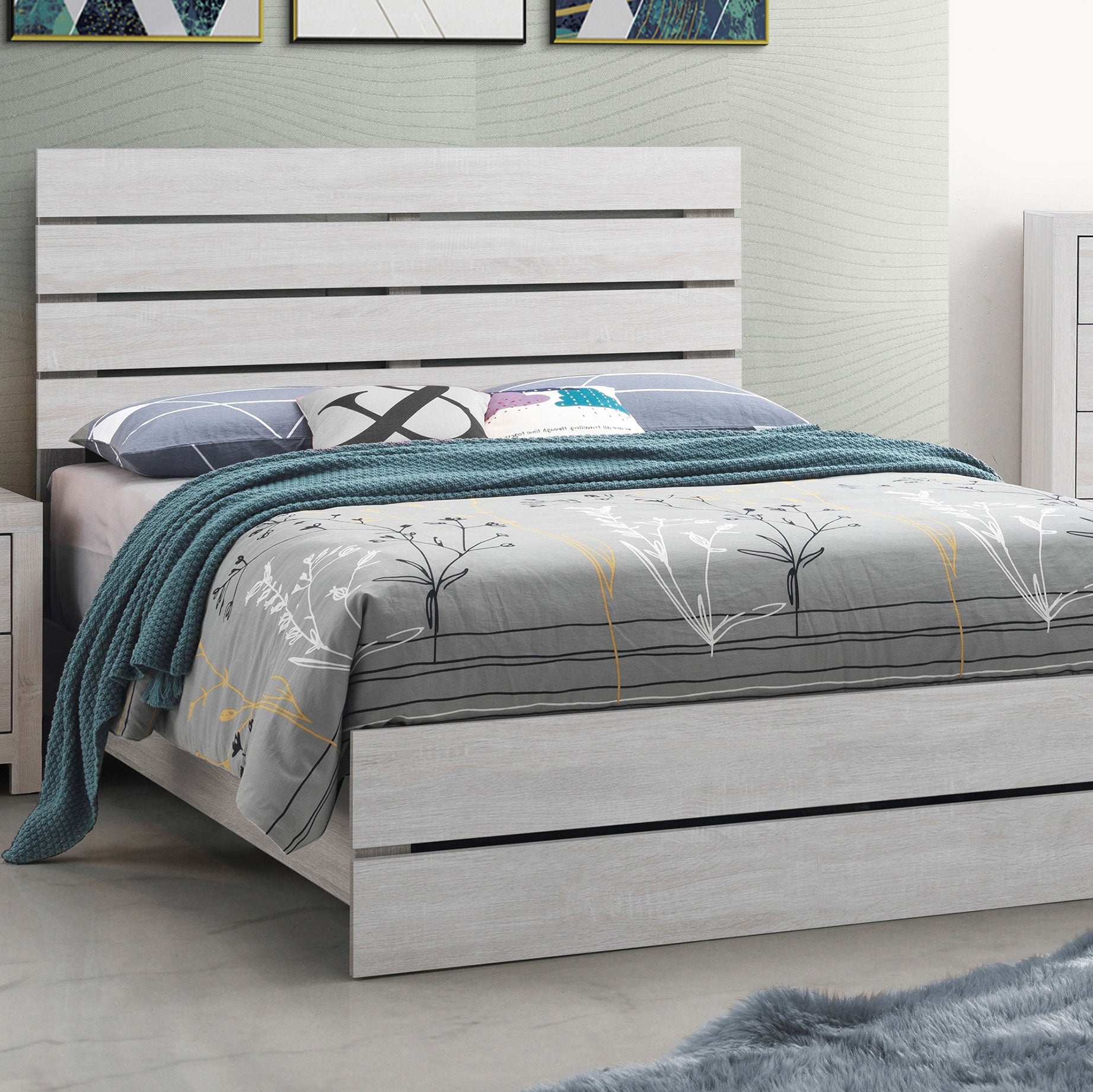 Brantford Wood Eastern King Panel Bed Coastal White