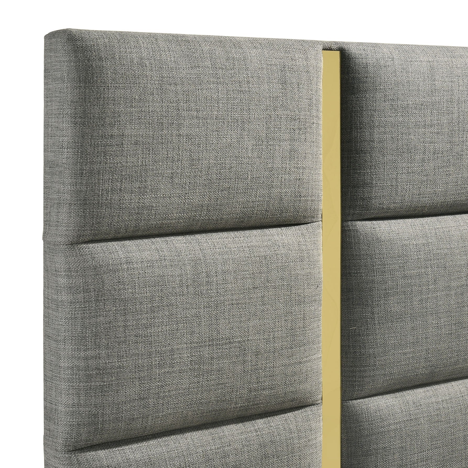 Ines 56-inch Fabric Upholstered Eastern King Panel Bed Grey