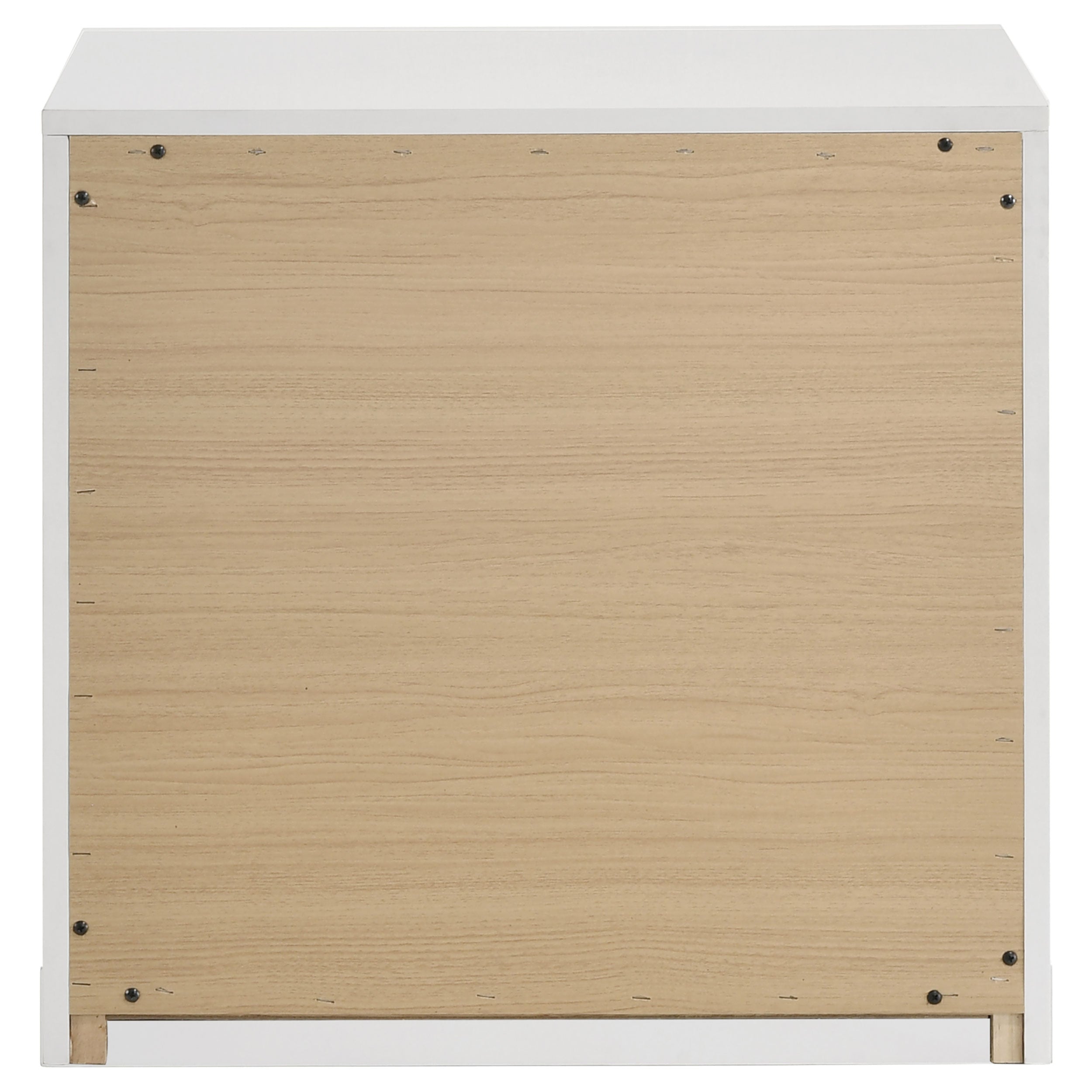 Ines 2-drawer Nightstand Bedside Table White High Gloss