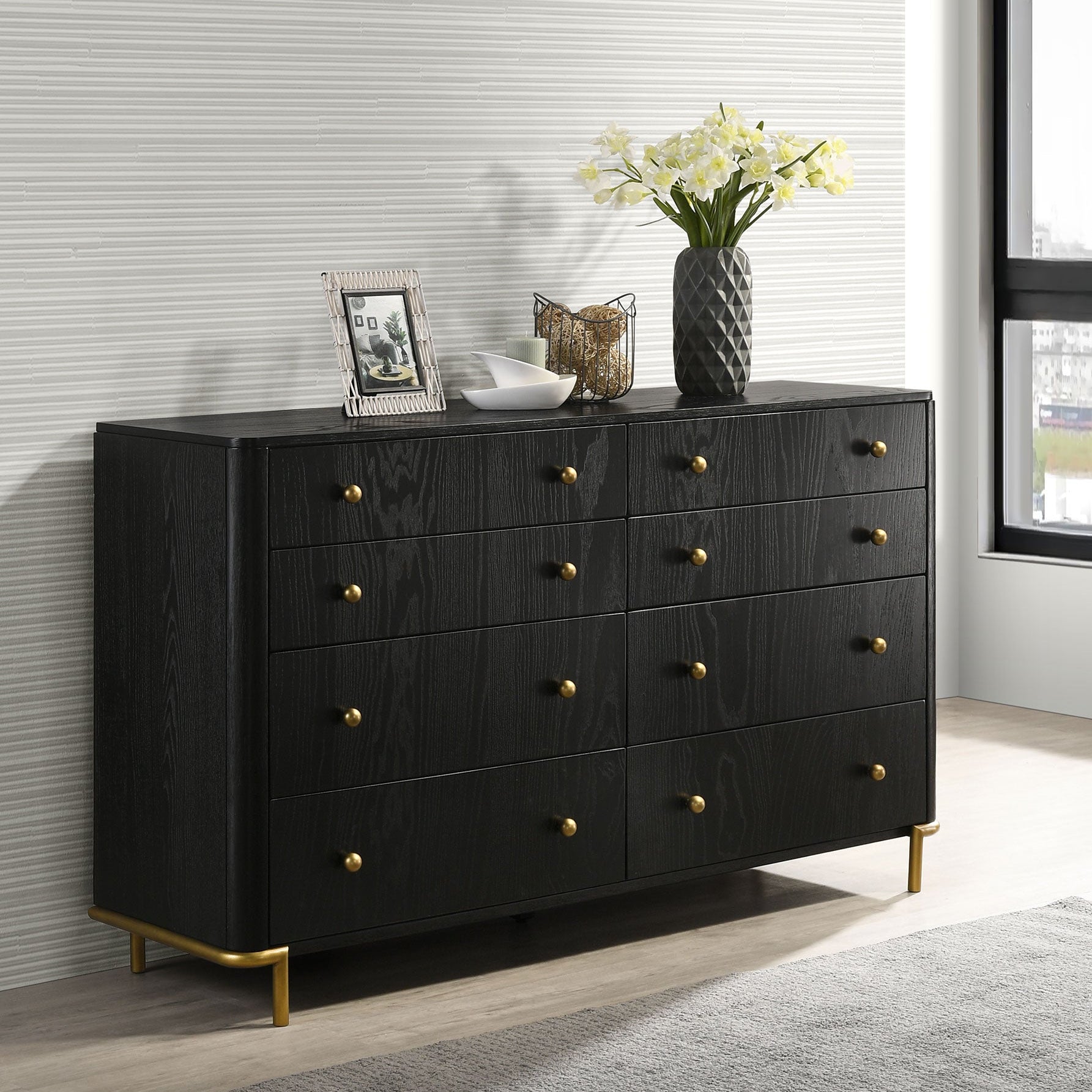Arini 8-drawer Dresser Black