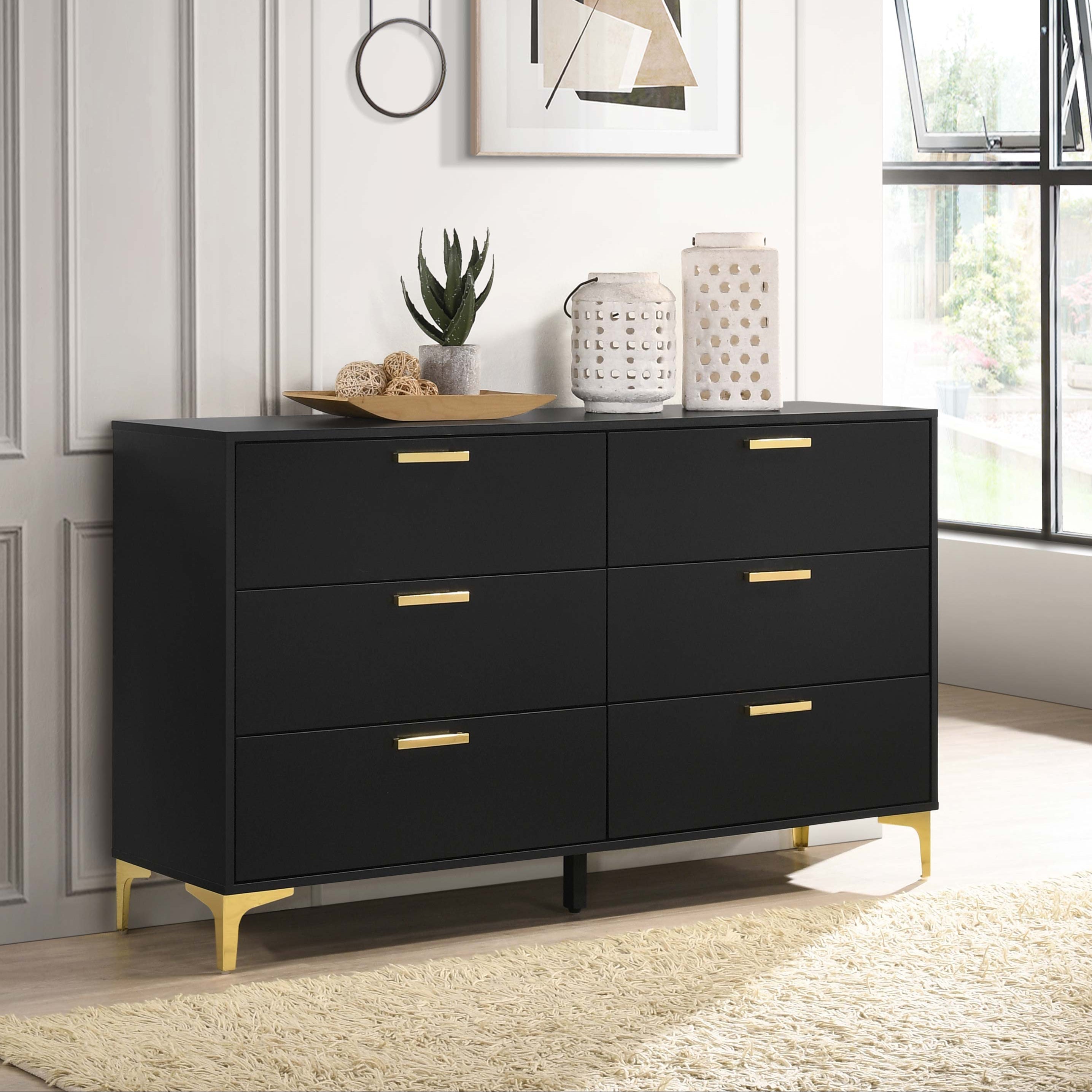 Kendall 6-drawer Dresser Black
