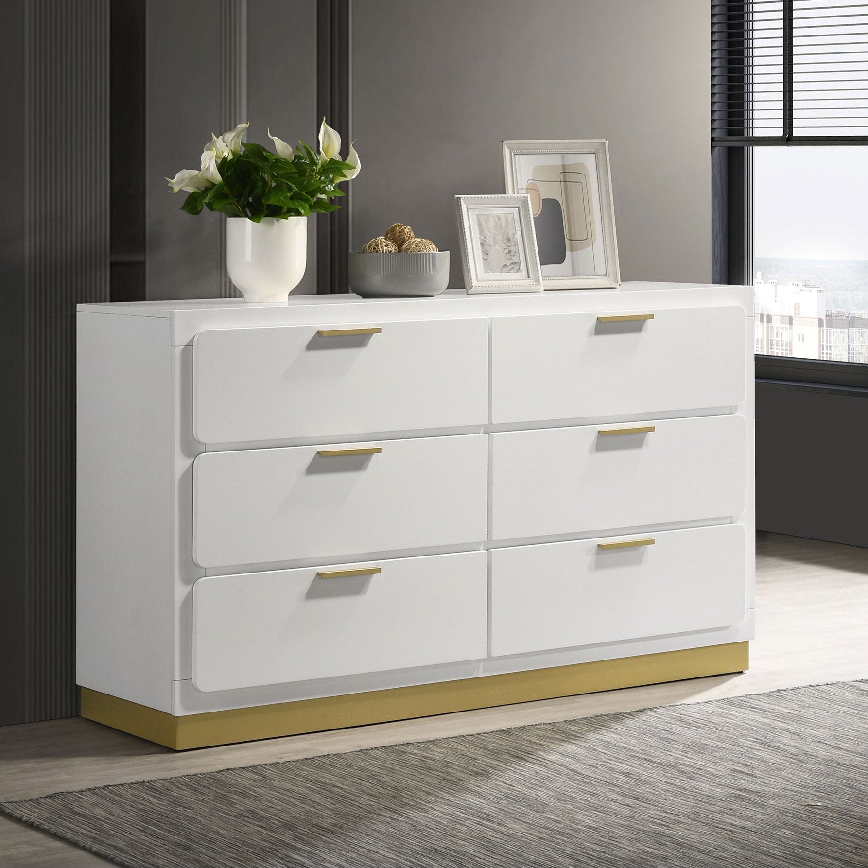 Caraway 6-drawer Dresser White
