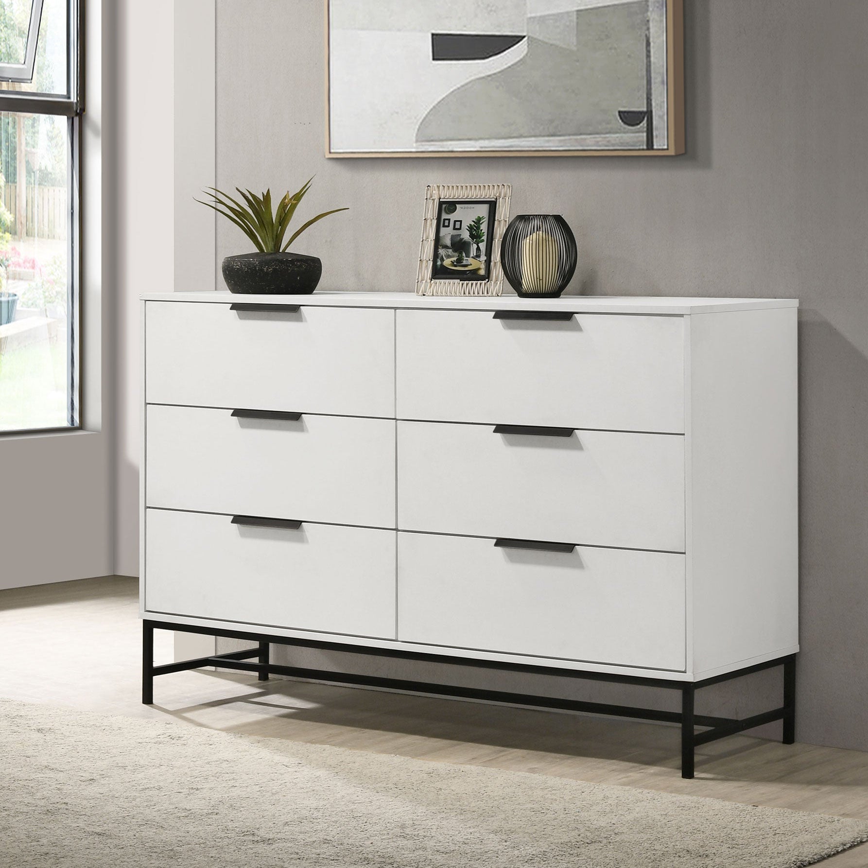 Sonora 6-drawer Bedroom Dresser White