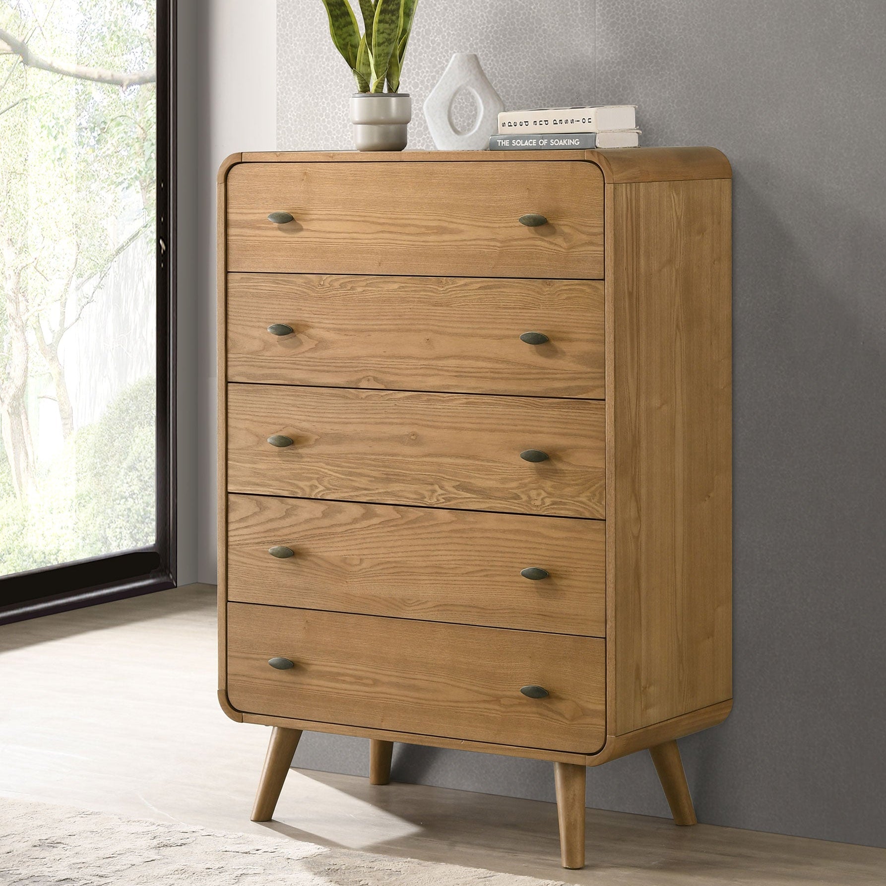 Robyn 5-drawer Bedroom Chest of Drawers Light Ash