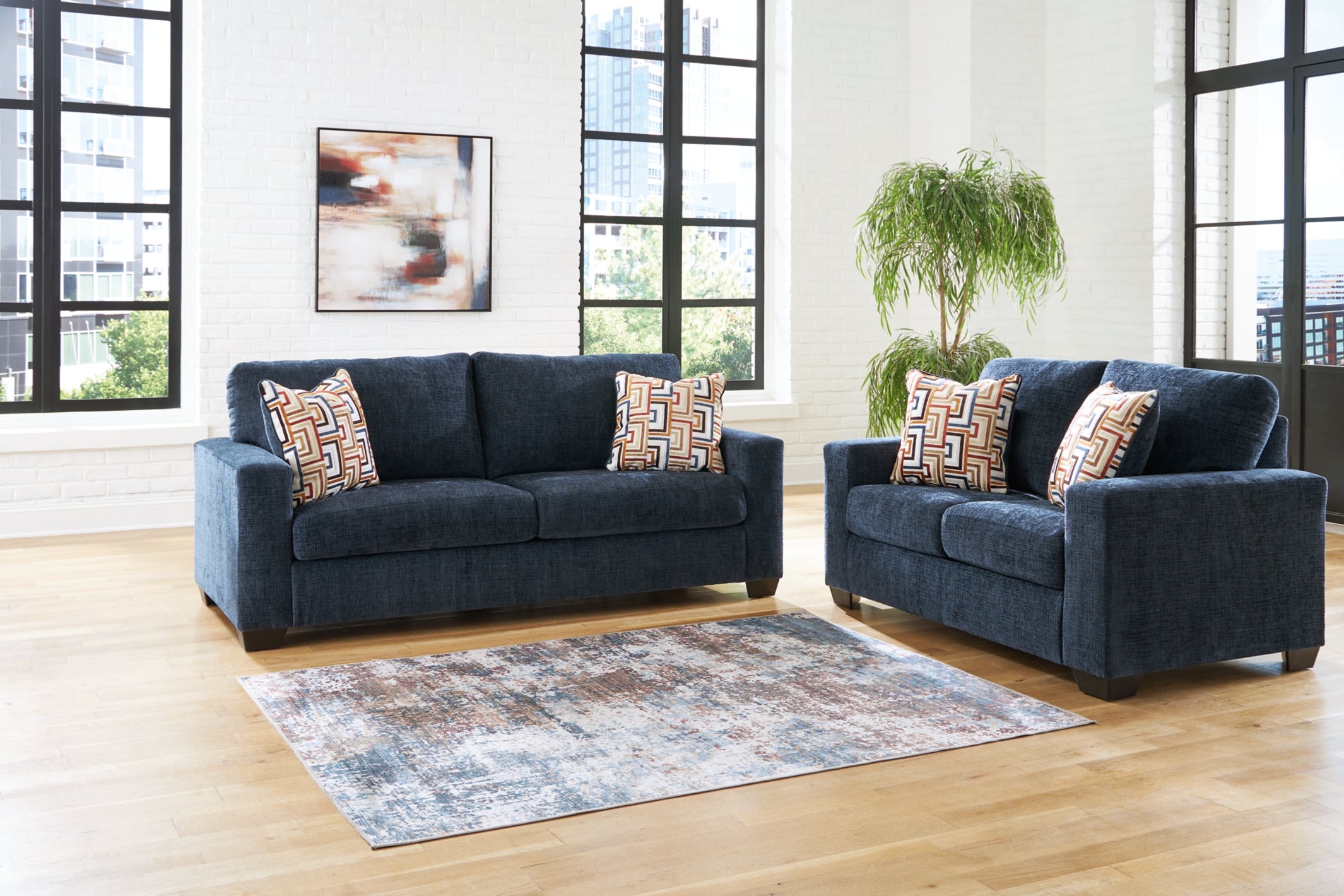 Aviemore Sofa and Loveseat - Navy