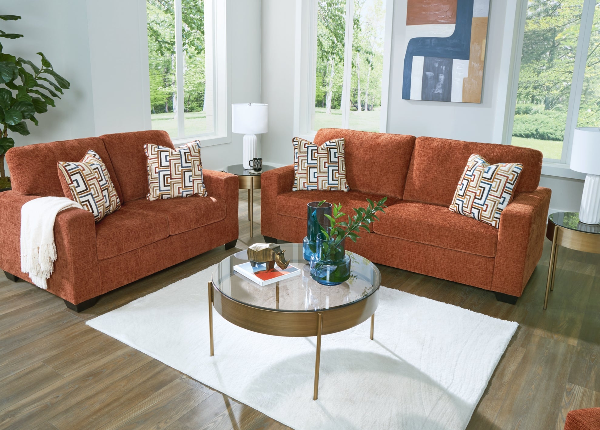 Aviemore Sofa and Loveseat - Orange