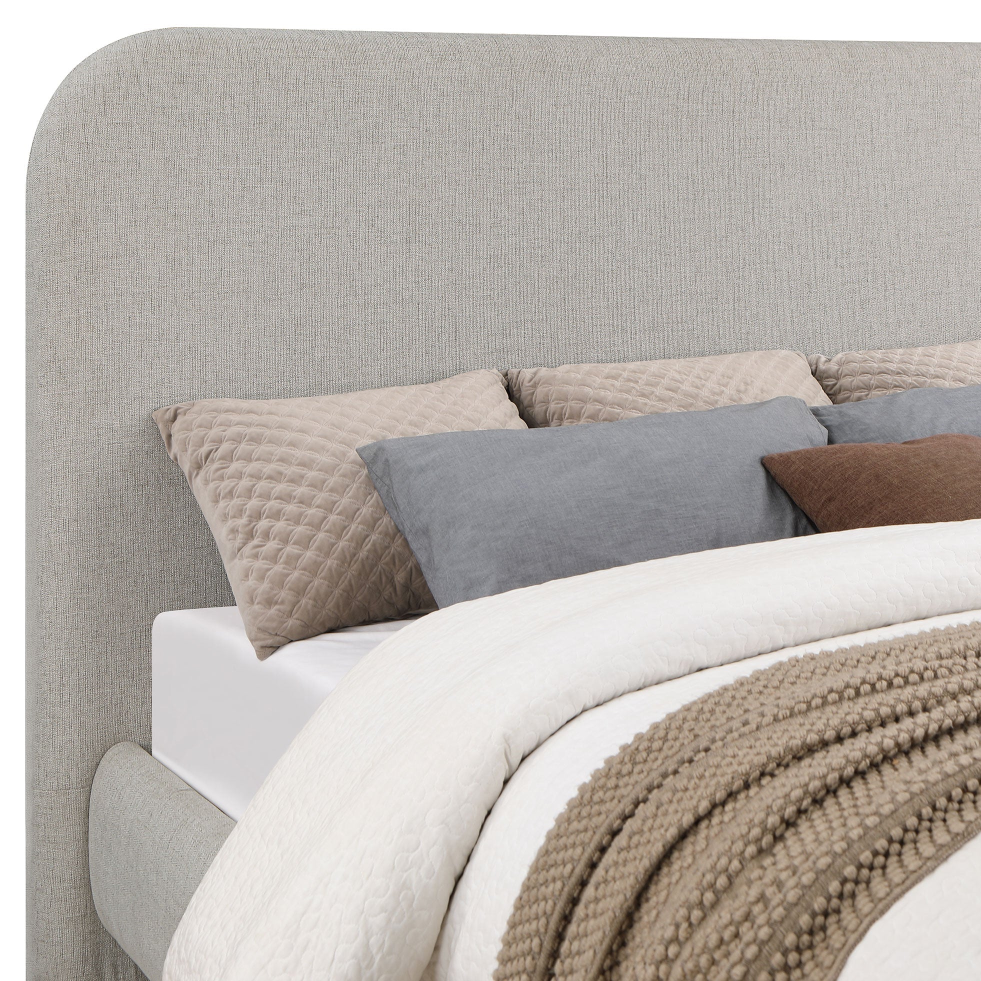 Wren Upholstered Queen Panel Bed Grey