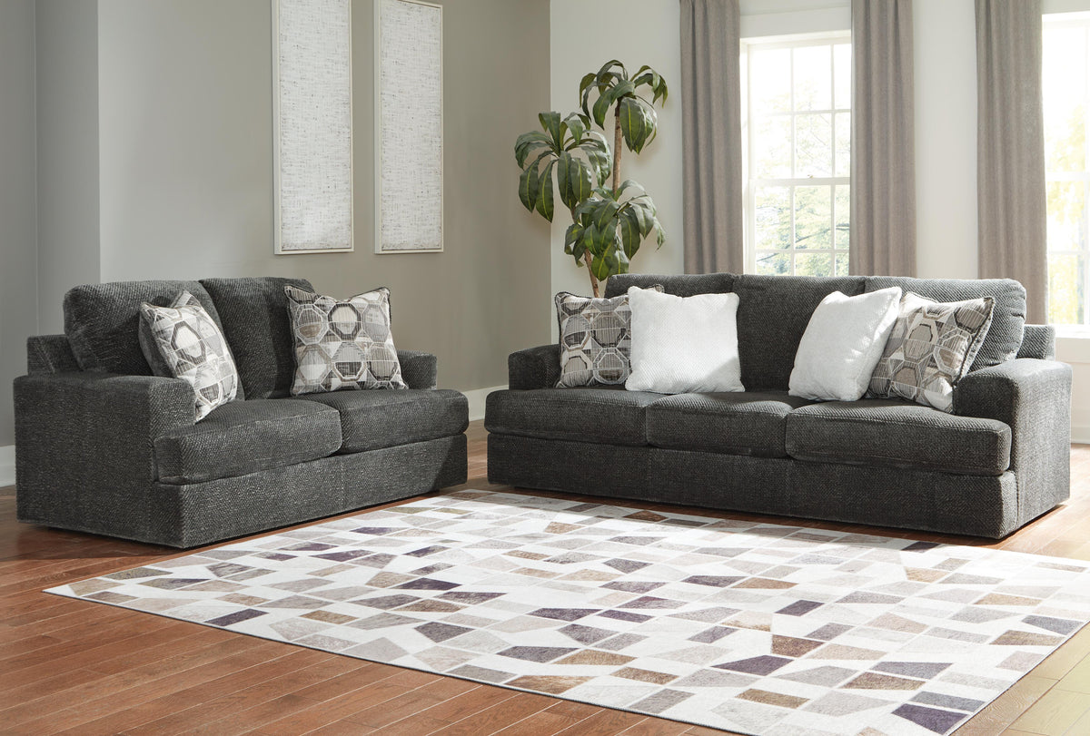 Karinne Sofa and Loveseat - Smoke
