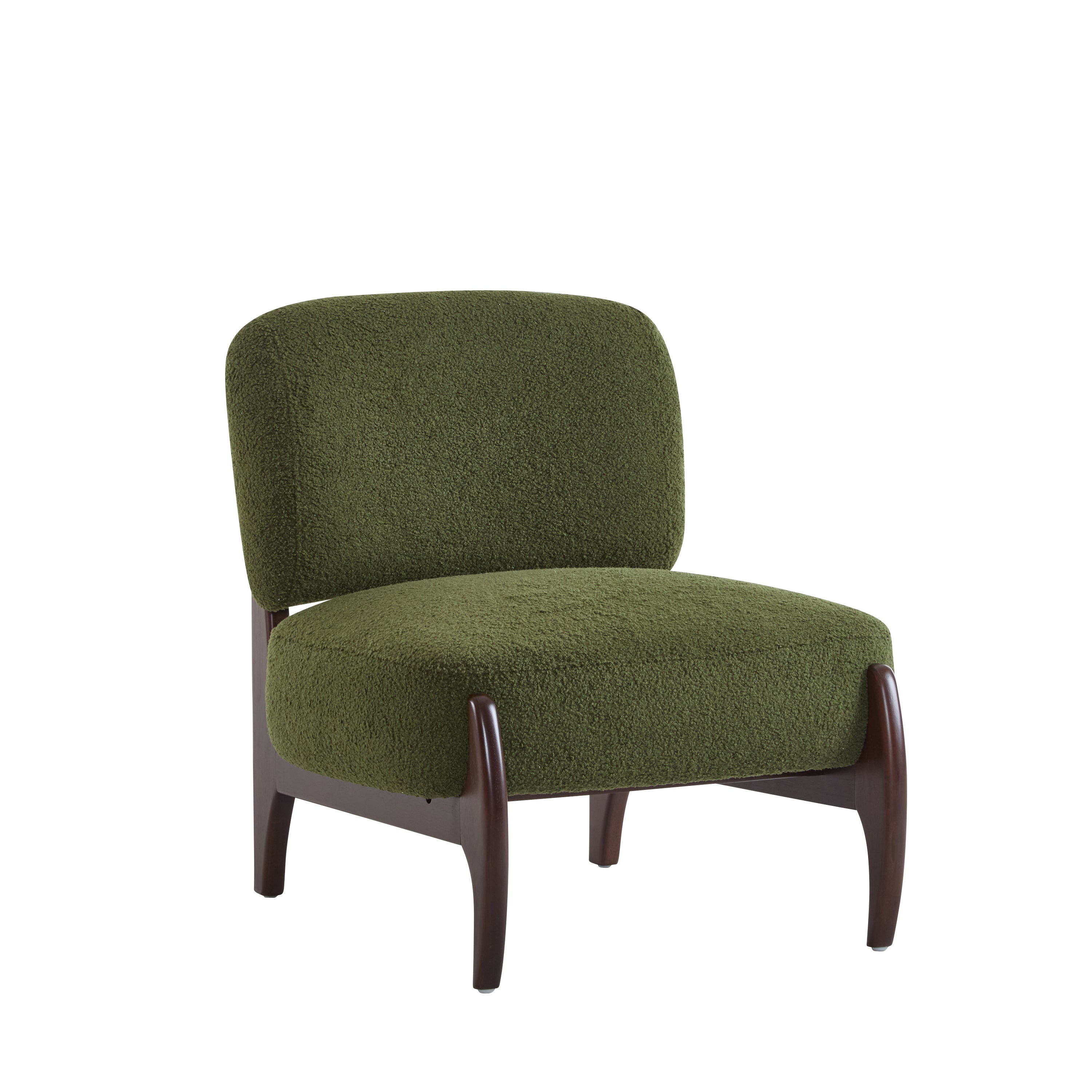 Easton Modern Boucle Lounge Chair with Solid Wood Frame