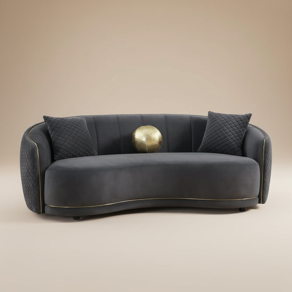 Brookside 2-piece Velvet Upholstered Sofa Set Dark Grey
