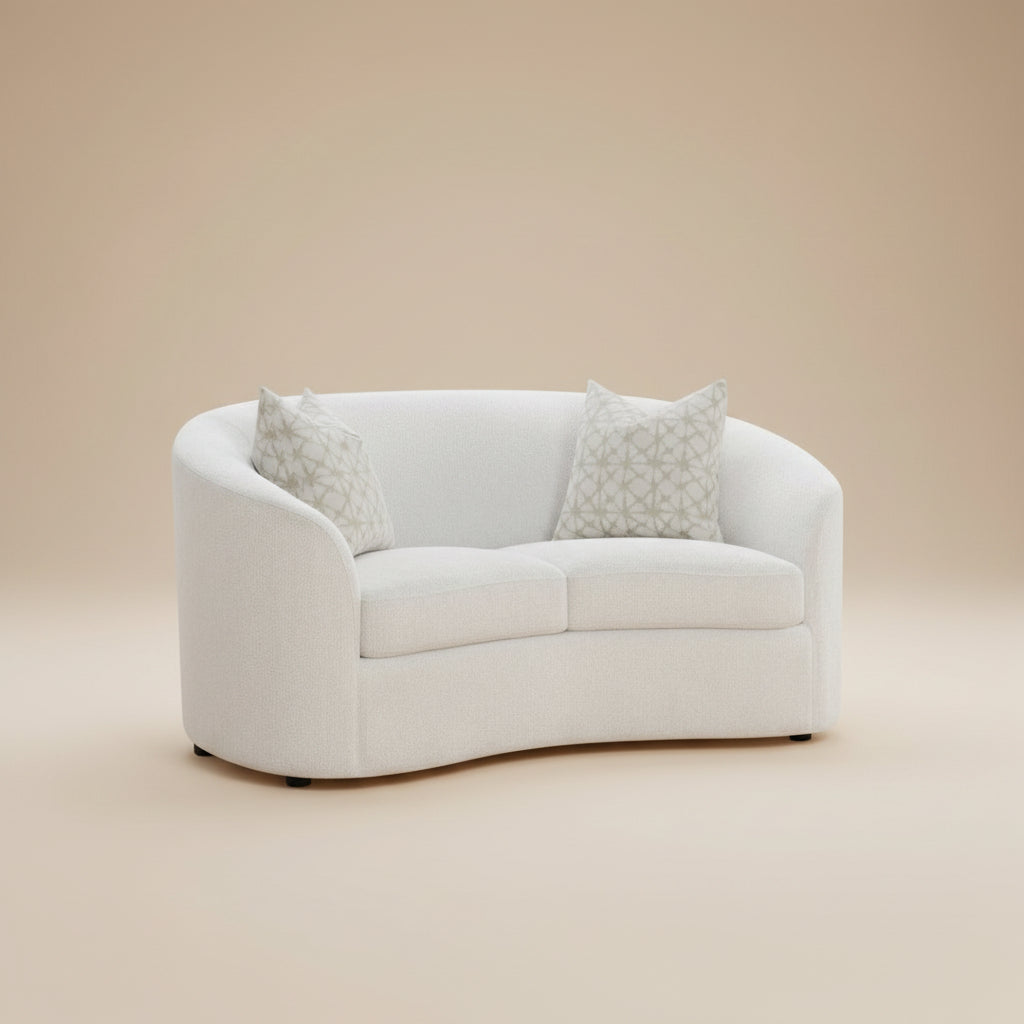 Rainn Boucle Upholstered Sloped Arm Loveseat Latte
