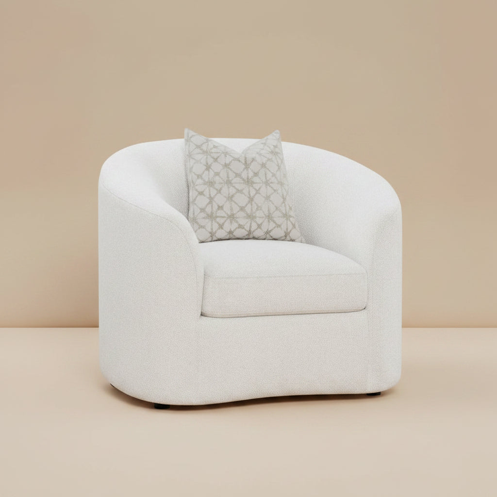Rainn Boucle Upholstered Sloped Arm Accent Chair Latte