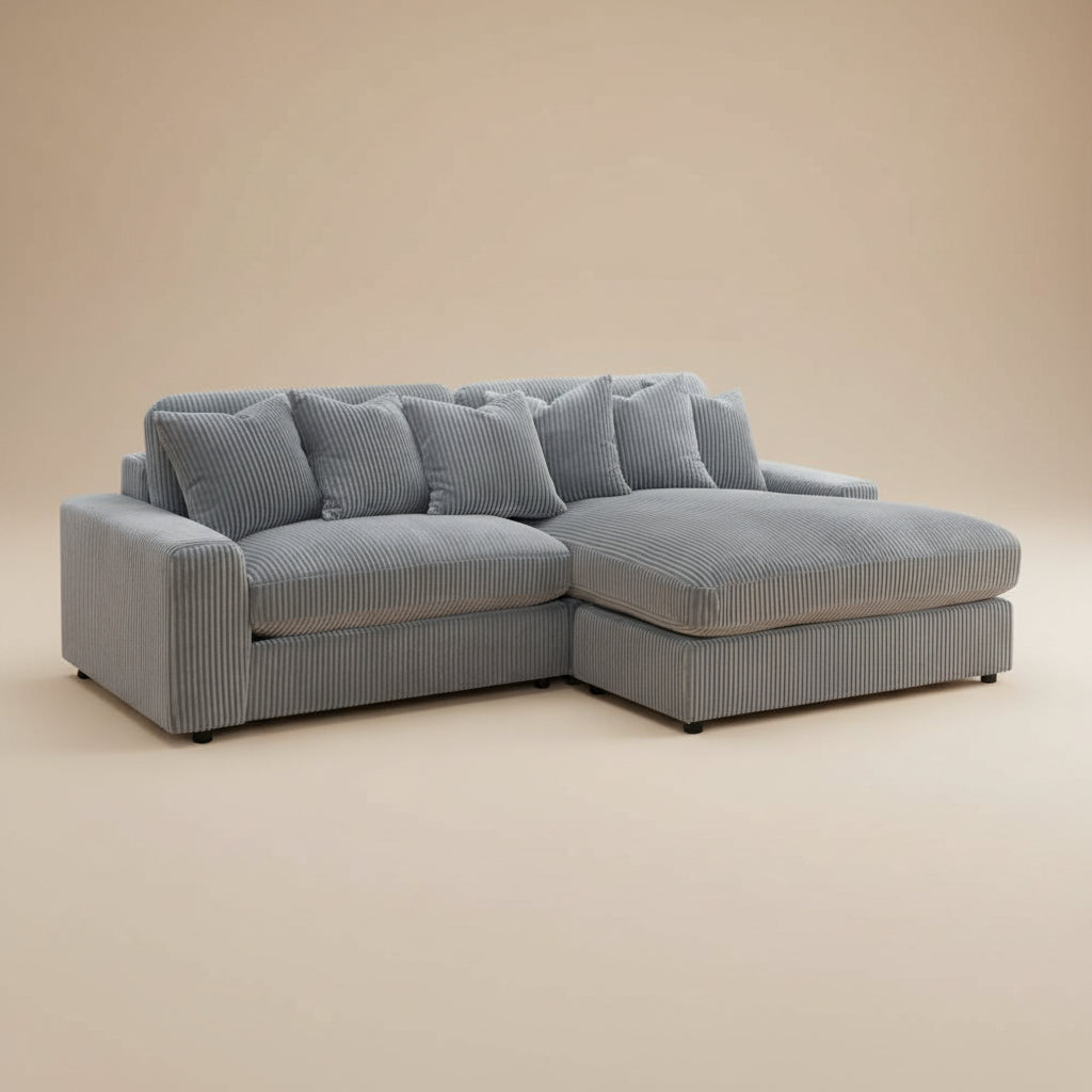 Blaine Upholstered Reversible Chaise Sectional Sofa Fog
