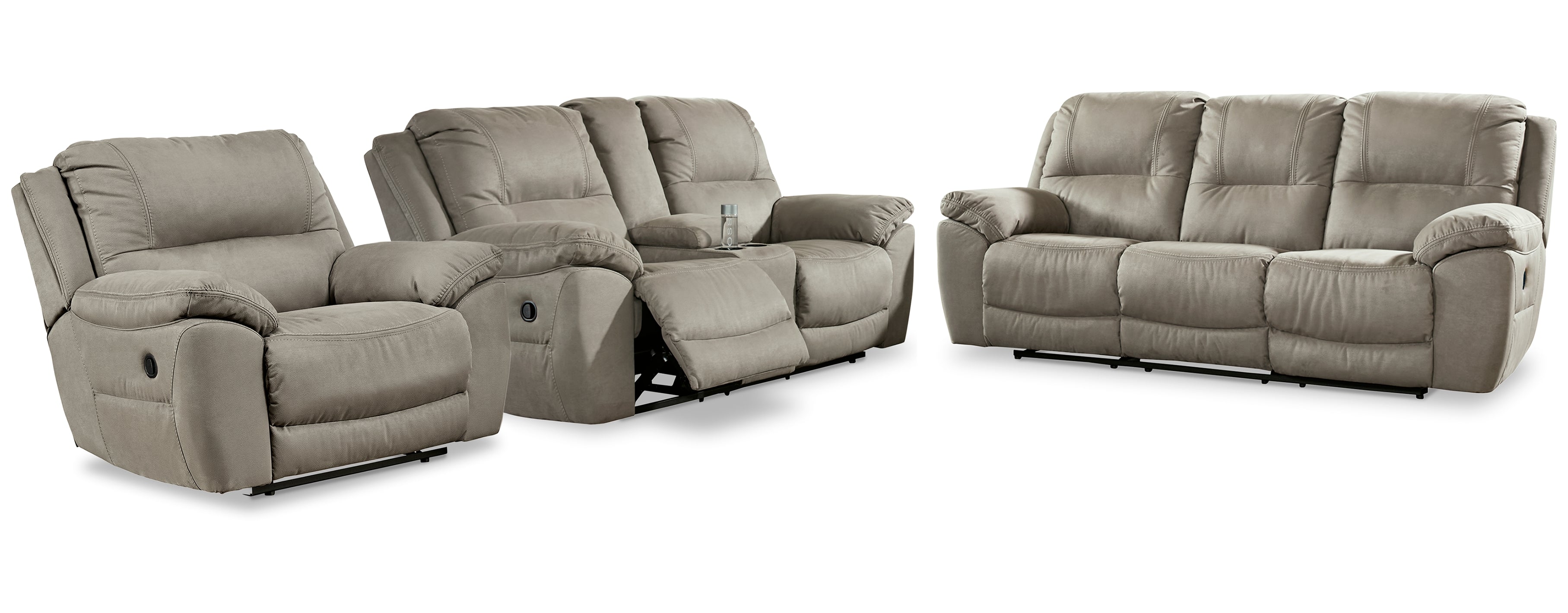Next-Gen Gaucho Sofa Loveseat and Recliner - Gray