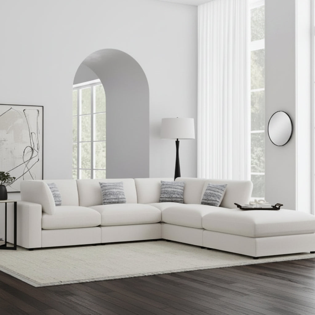 Serene 5-piece Upholstered Modular Sectional Sofa Beige