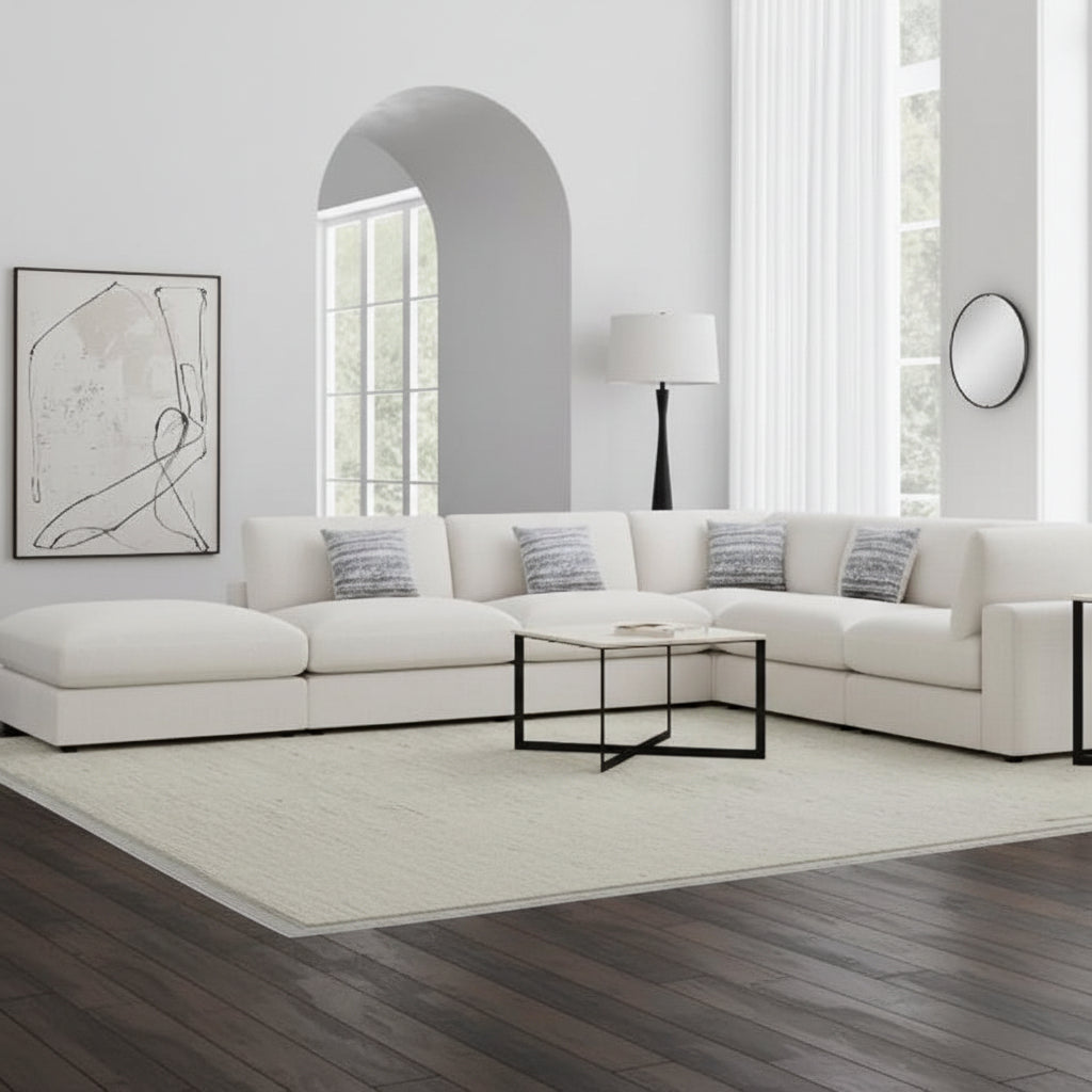 Serene 6-piece Upholstered Modular Sectional Sofa Beige