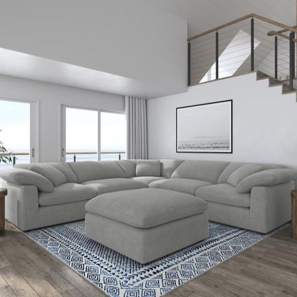 Raleigh 6-piece Boucle Upholstered Modular Sectional Grey