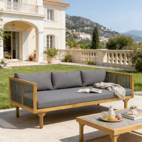 Outdoor Sofa Water-Resistant Cushions - Teak