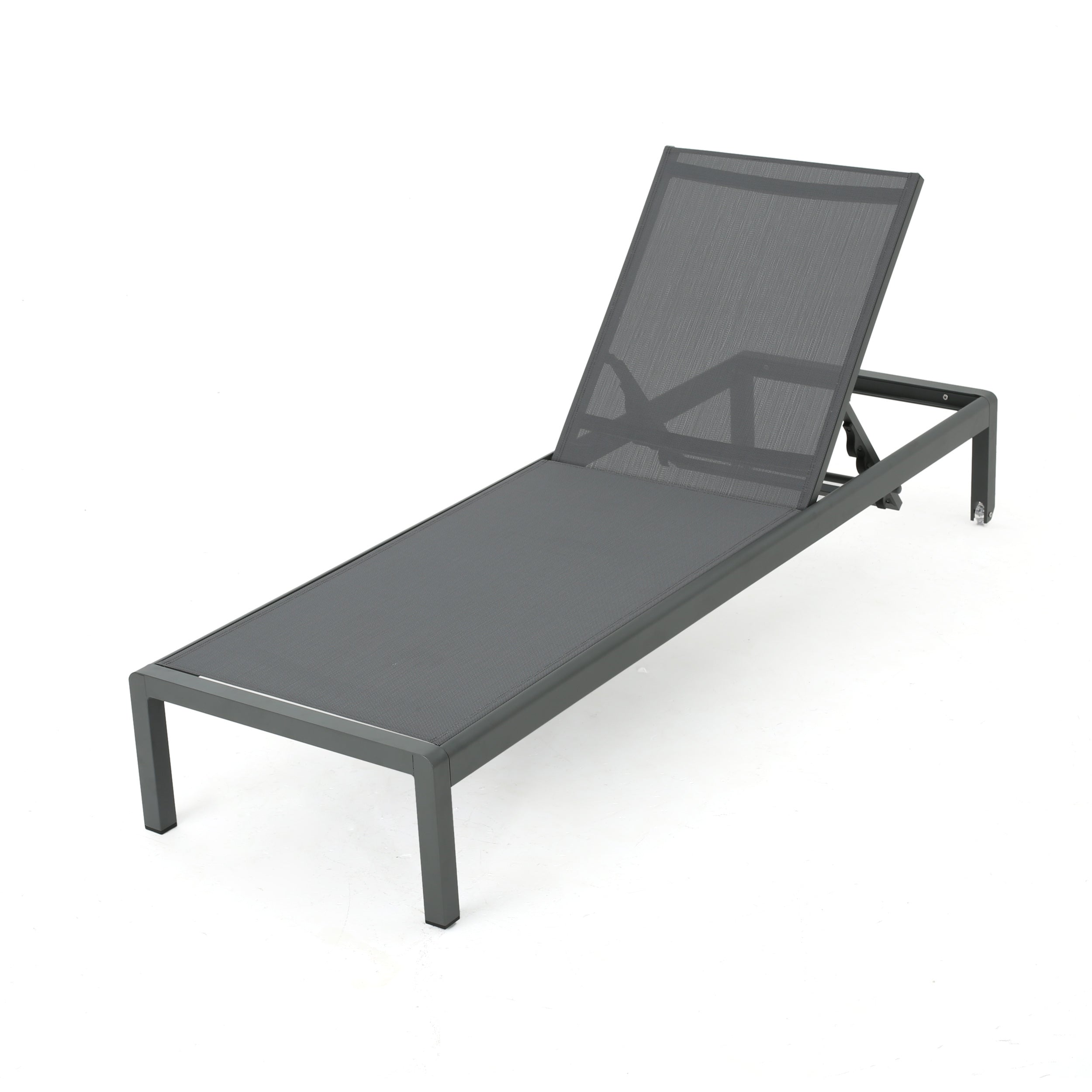 Chaise Outdoor Chaise Lounge Adjustable Back - Gray