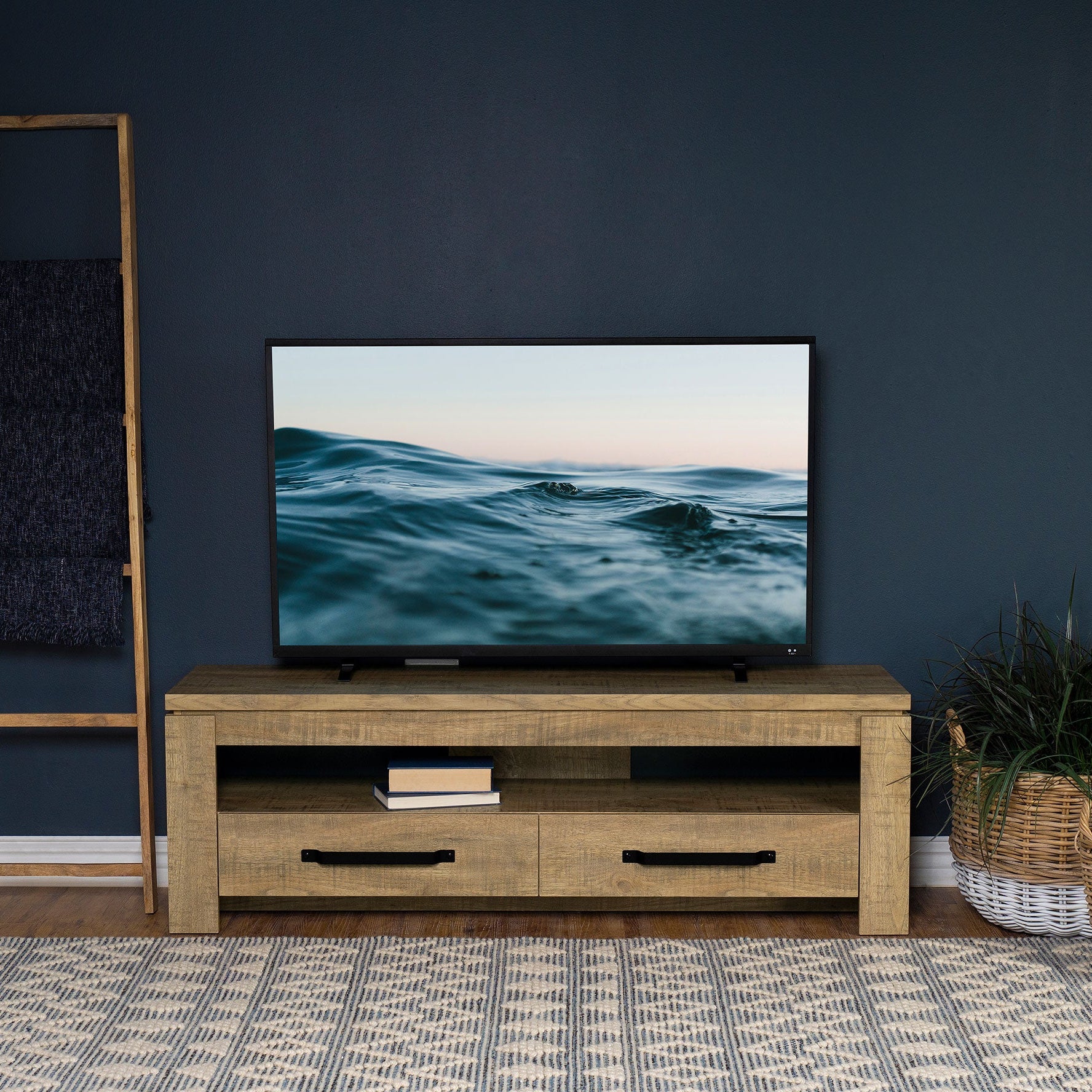 Elkton 2-drawer Engineered Wood 59-inch TV Stand Mango