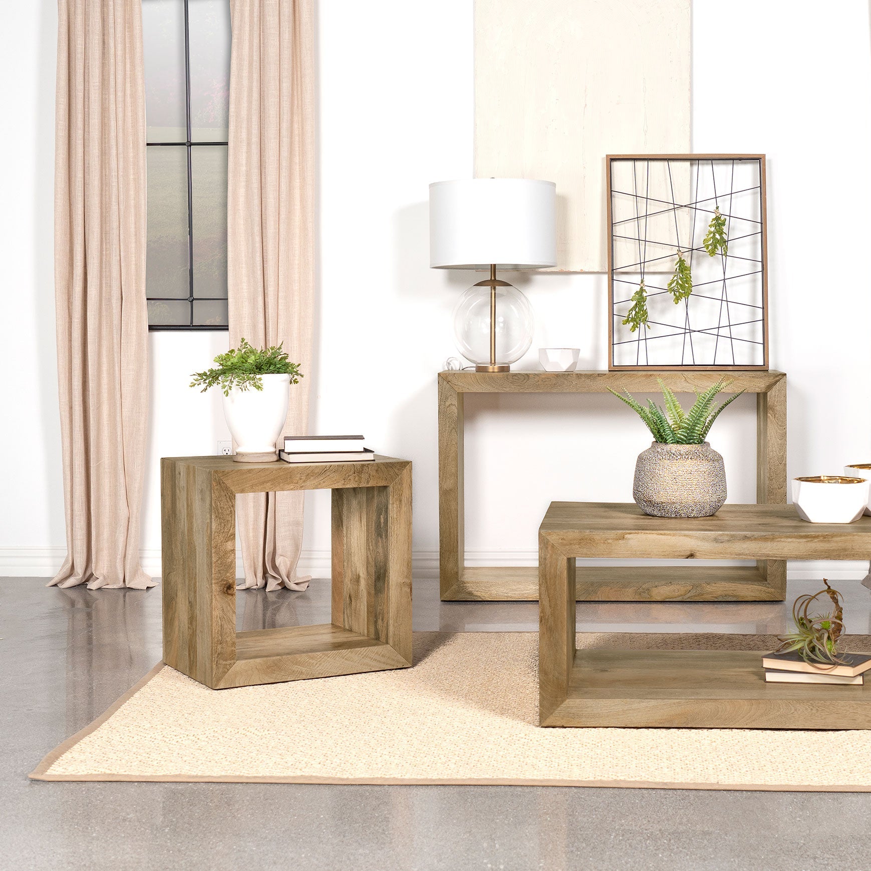 Benton Rectangular Solid Wood End Table Natural