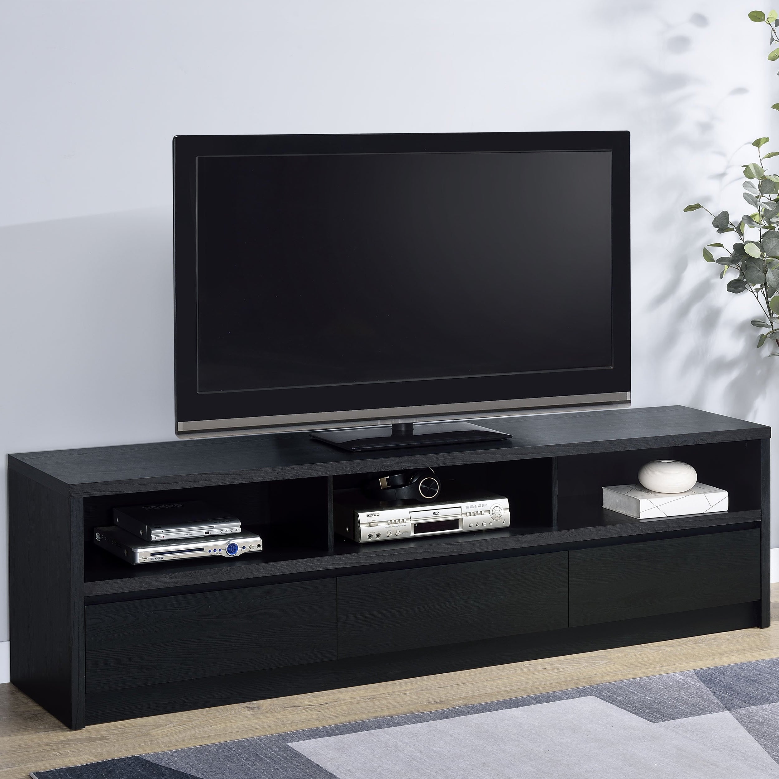 Rutland 59-inch 3-drawer TV Stand Media Console Black