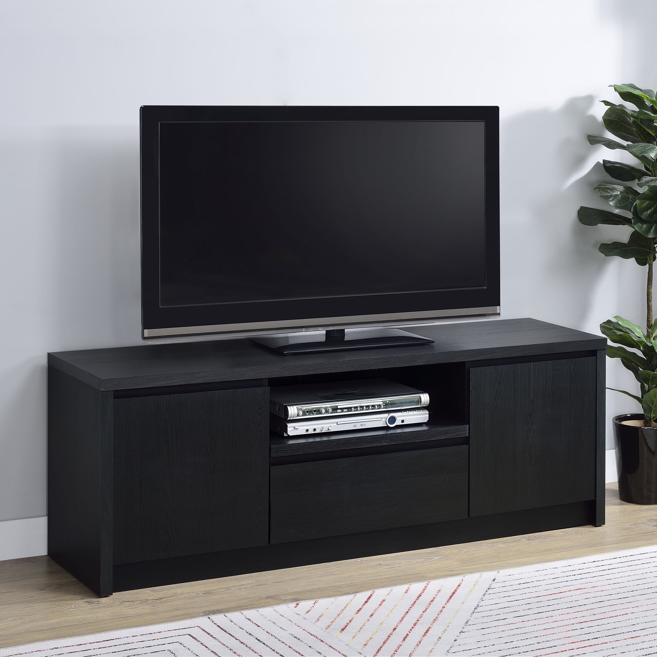 Winfield 60-inch 2-door TV Stand Media Console Black