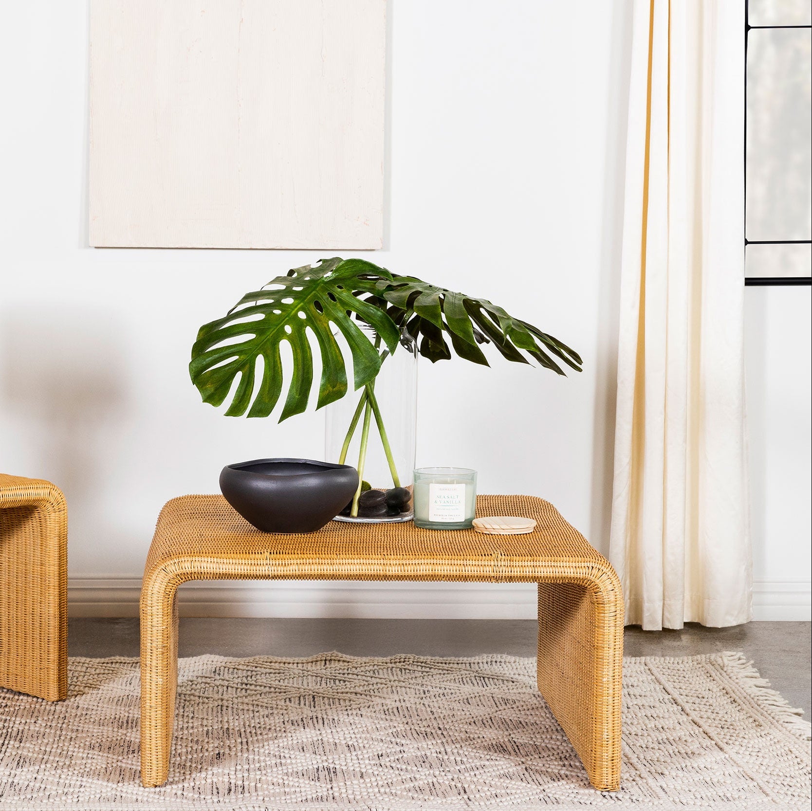 Cahya Square Woven Rattan Coffee Table Natural