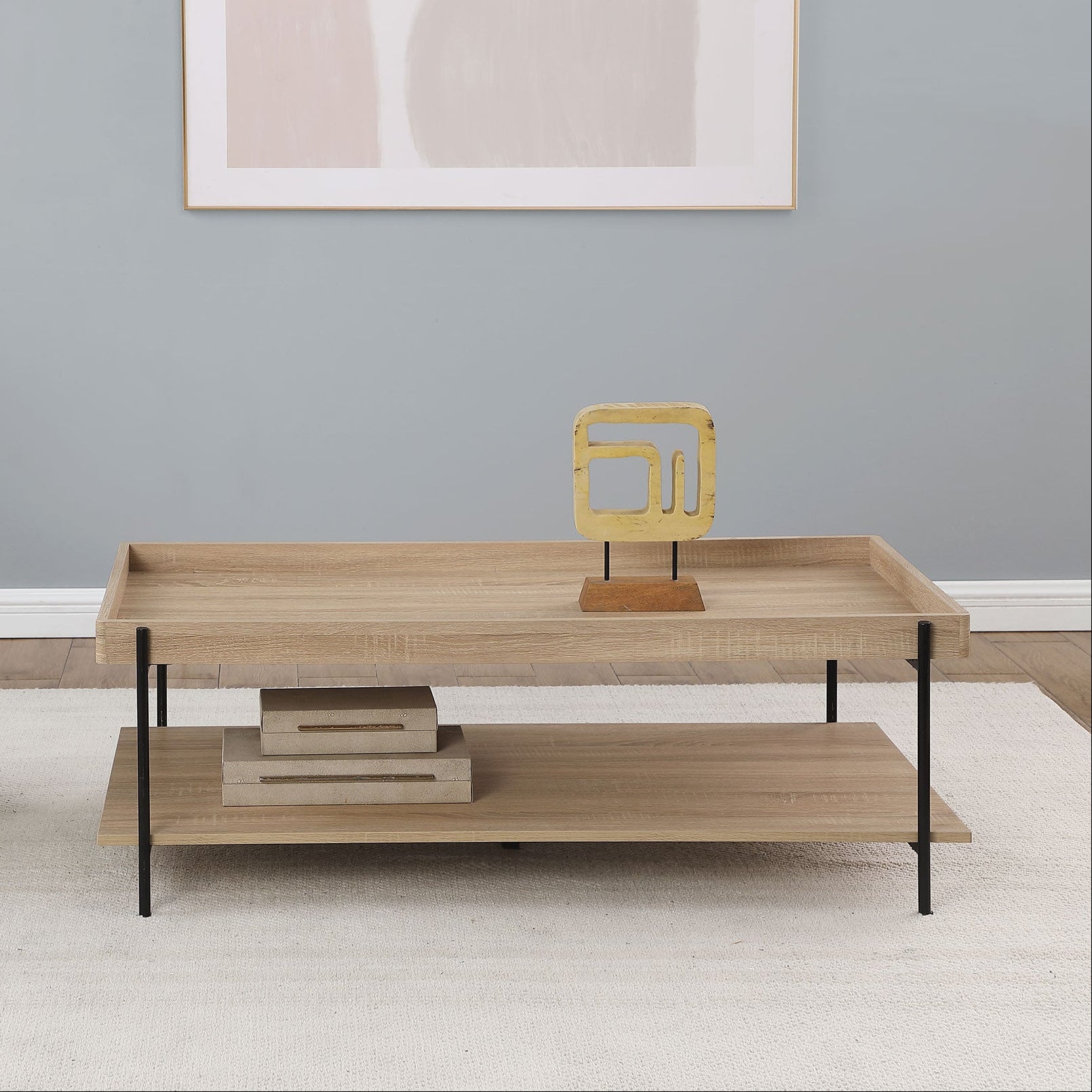 Fallon Rectangular Engineered Wood Coffee Table Light Brown