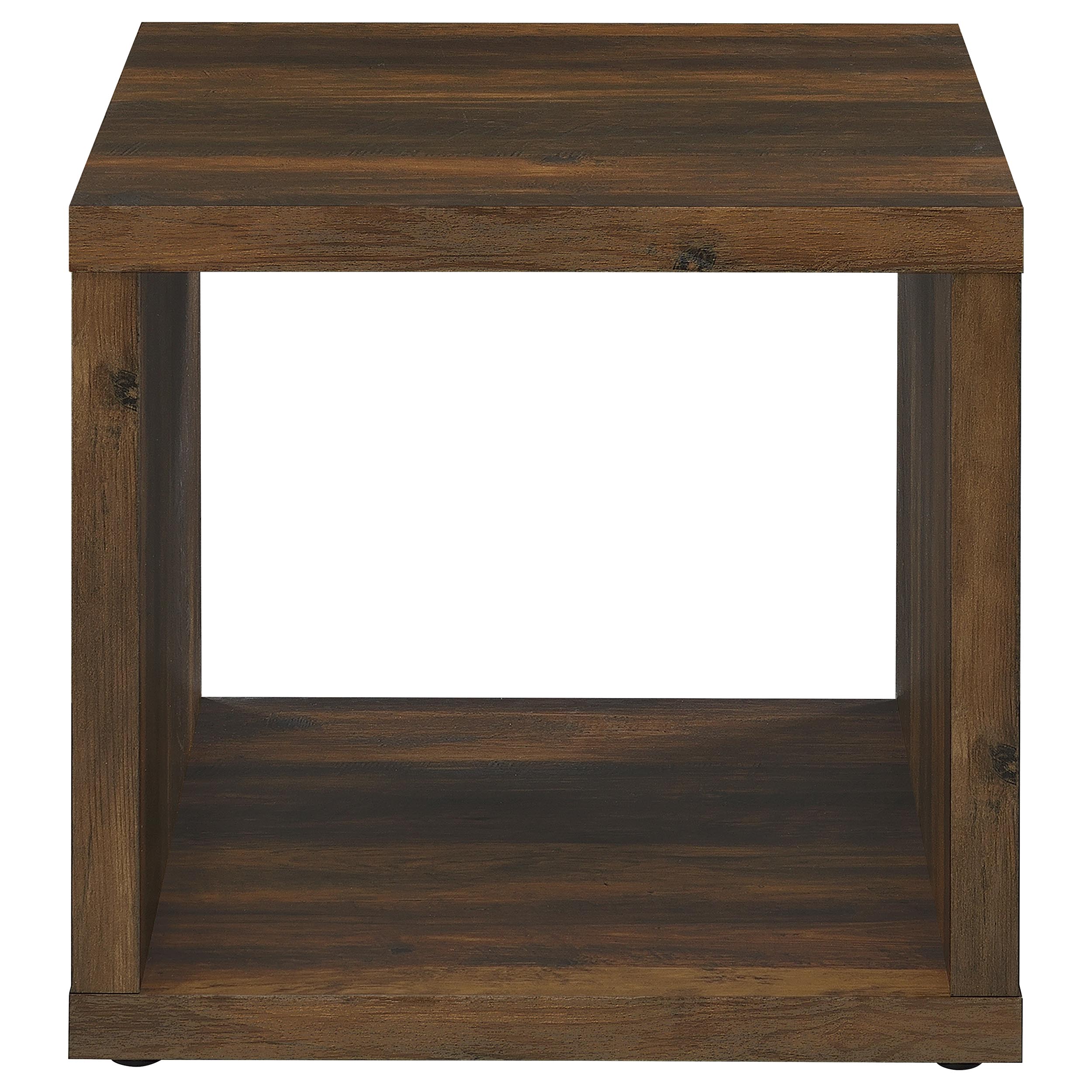 Frisco Square Engineered Wood Side End Table Distressed Pine