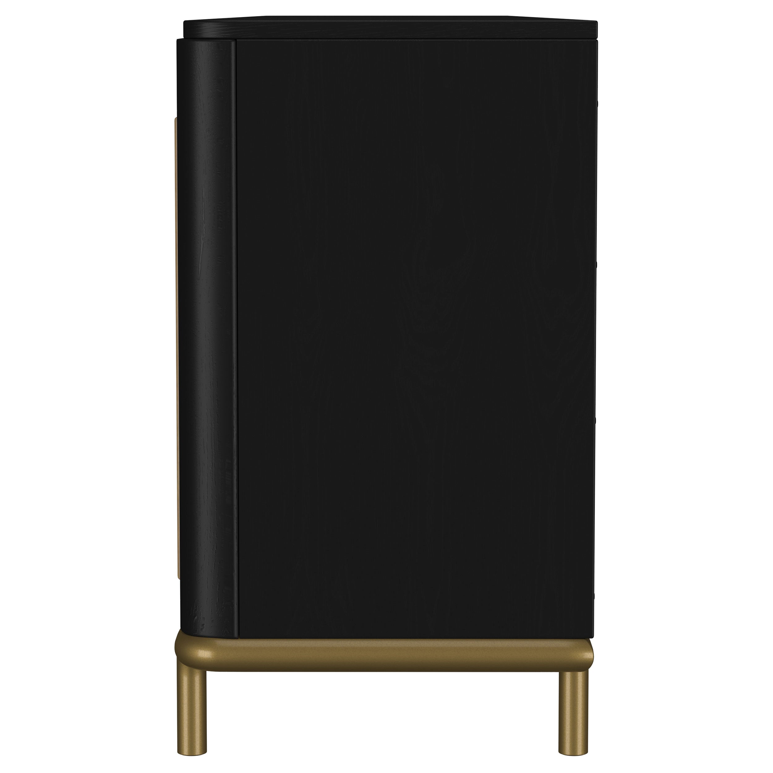 Arini Rattan Cane 2-door TV Stand Media Console Black | MidinMod