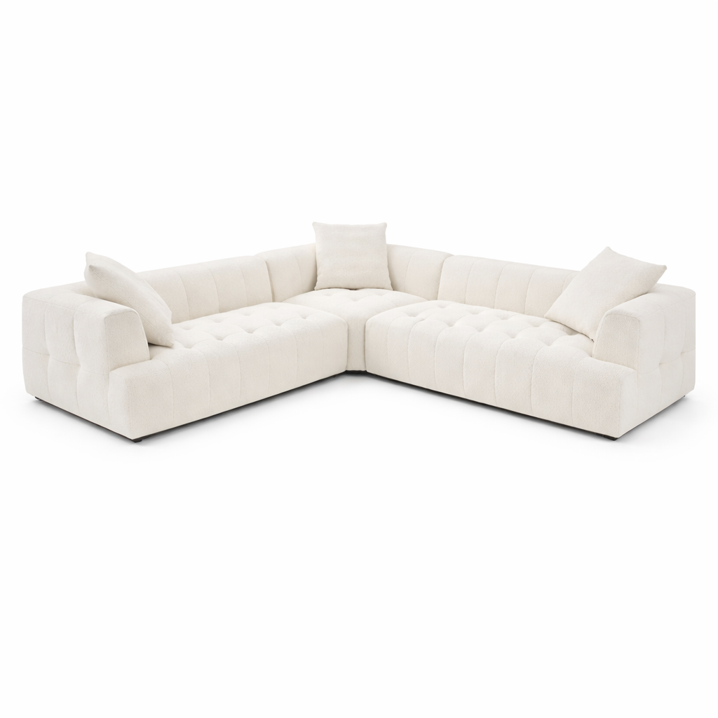 Wade Ivory Boucle Corner Sofa