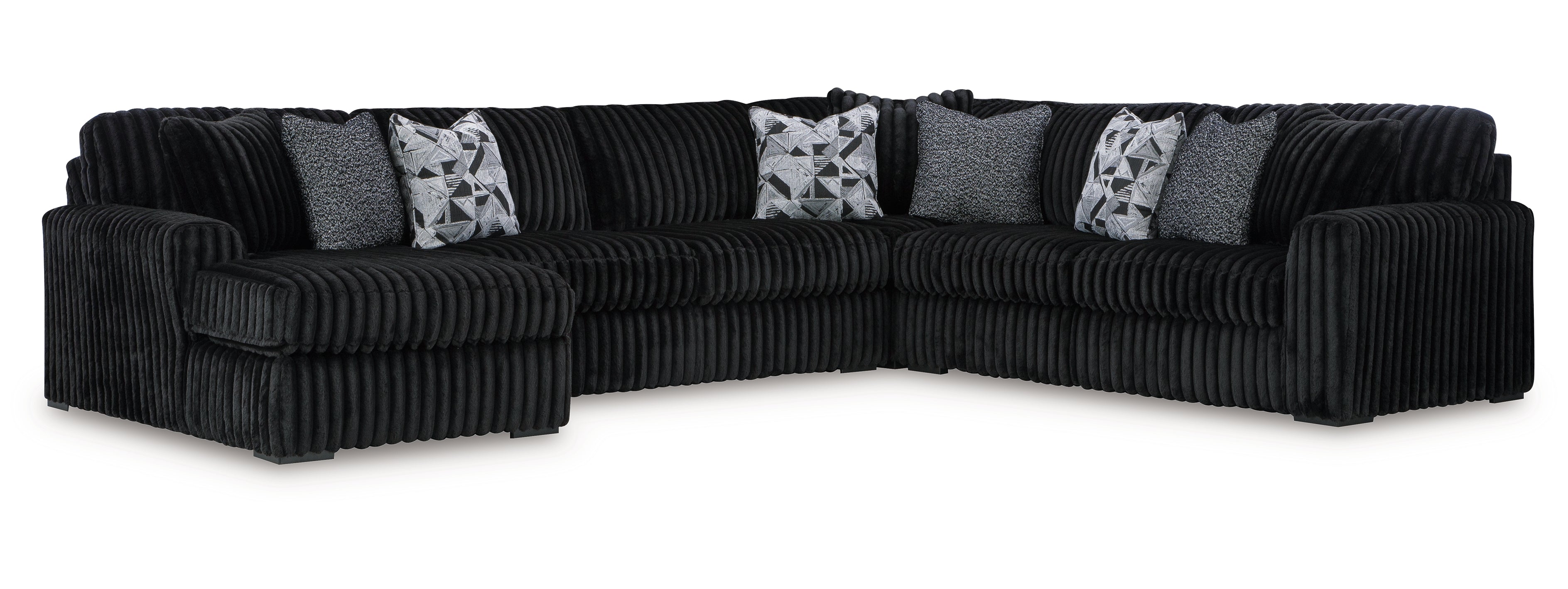 Midnight-Madness 4-Piece Sectional with Left Chaise
