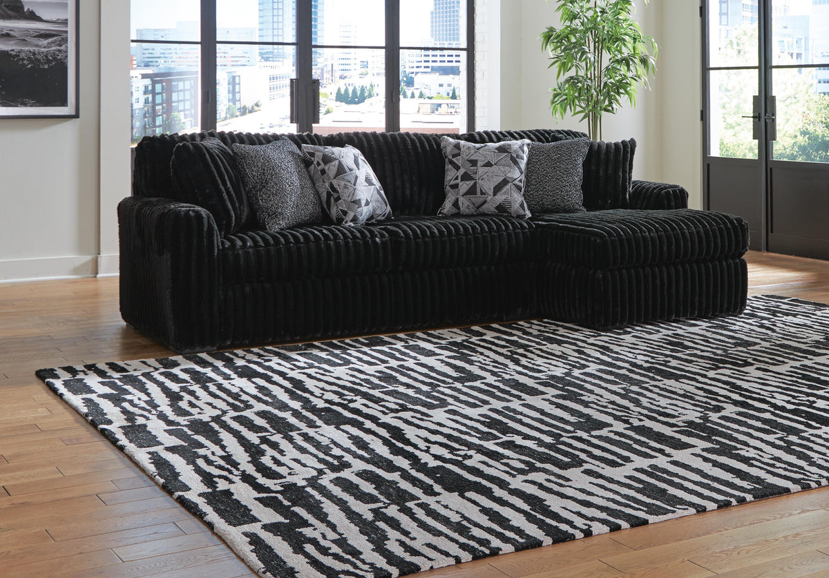 Midnight-Madness 2-Piece Sectional Sofa with Chaise - Right-Arm Chaise