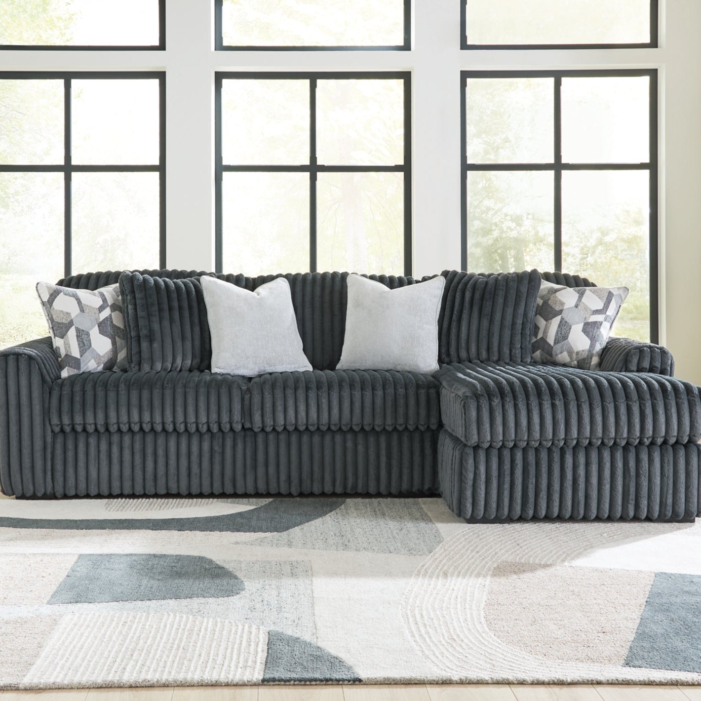 Midnight-Madness 2-Piece Sectional Sofa Right Chaise