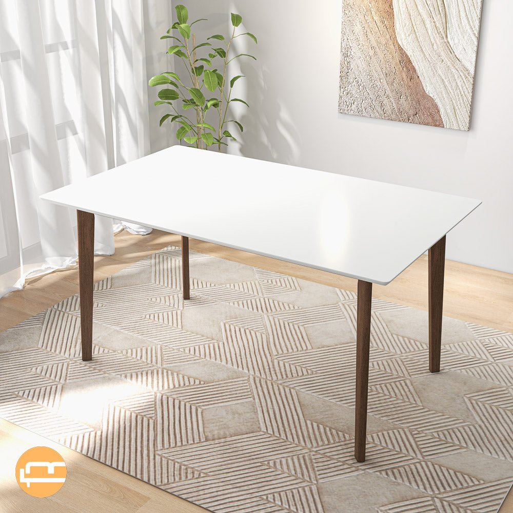 Abbott White Large Dining Table - MidinMod Houston Tx Mid Century Furniture Store - Dining Tables 2