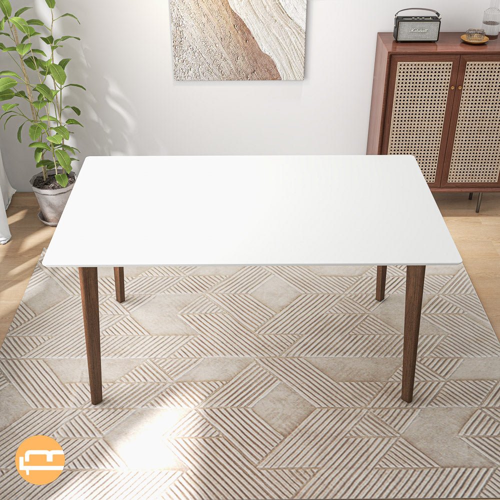 Abbott White Large Dining Table - MidinMod Houston Tx Mid Century Furniture Store - Dining Tables 3