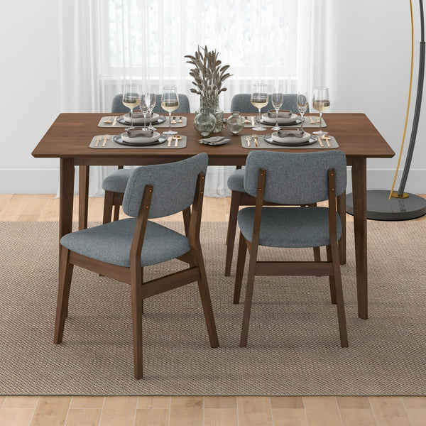 Abbott Dark Grey Fabric Dining Chair Set of 2 - MidinMod