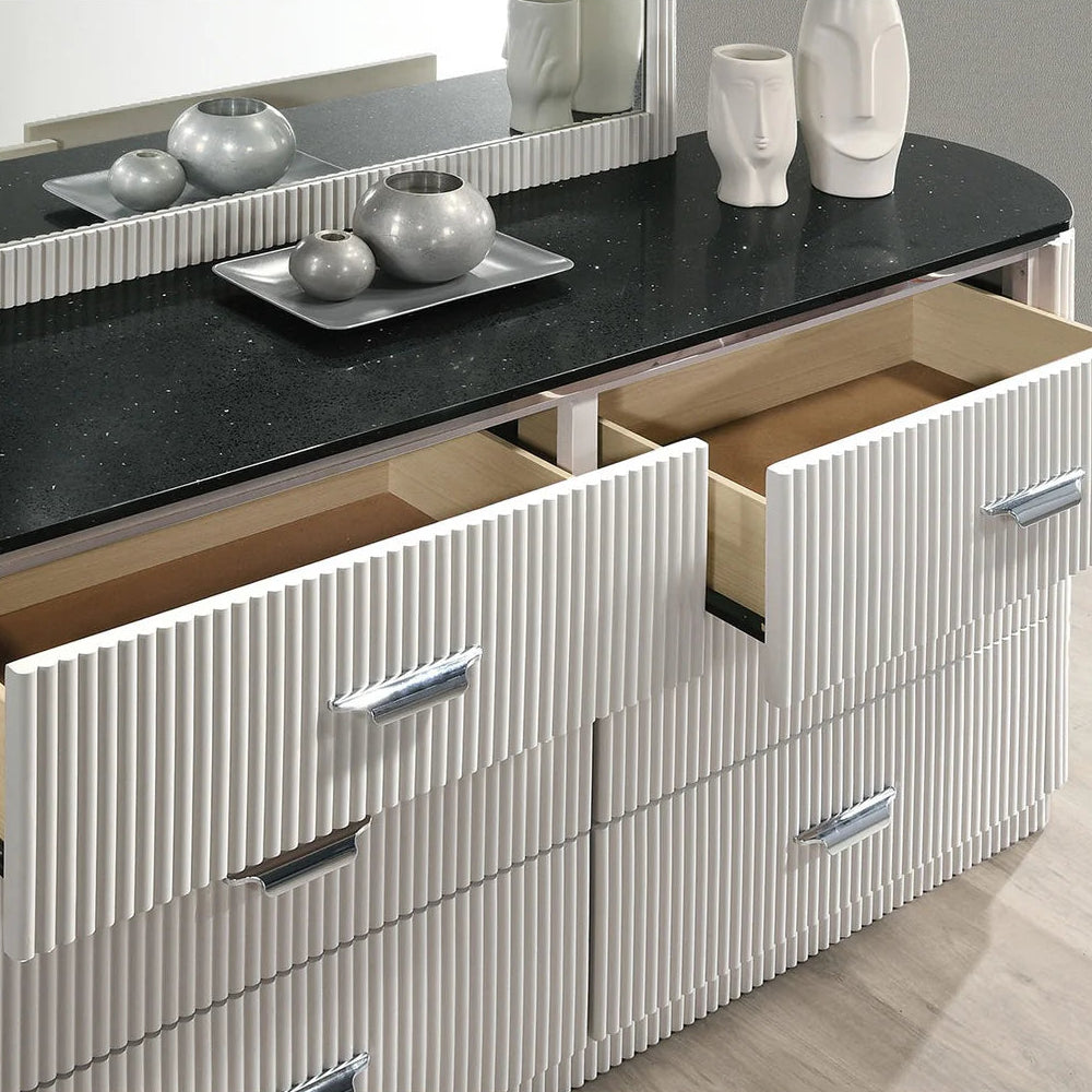 Aldgate Light Gray Dresser | Contemporary Dresser with Cultured Stone Top | MidinMod